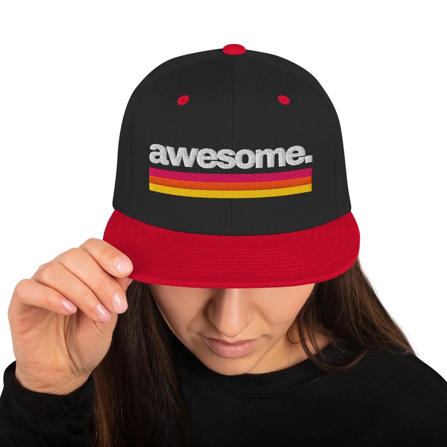 Awesome - Snapback Hat by Yupoong Tags: awesome, logo, original, Printful, retro, slogan, snapback, unisex, vintage RetroSplendor Apparel