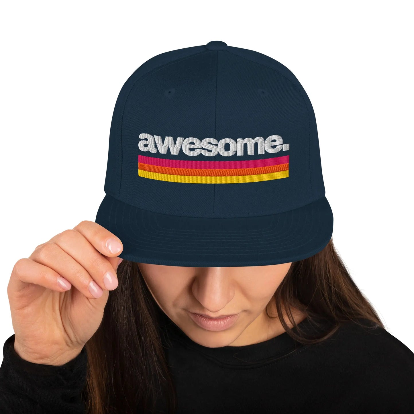 Awesome - Snapback Hat by Yupoong Tags: awesome, logo, original, Printful, retro, slogan, snapback, unisex, vintage RetroSplendor Apparel