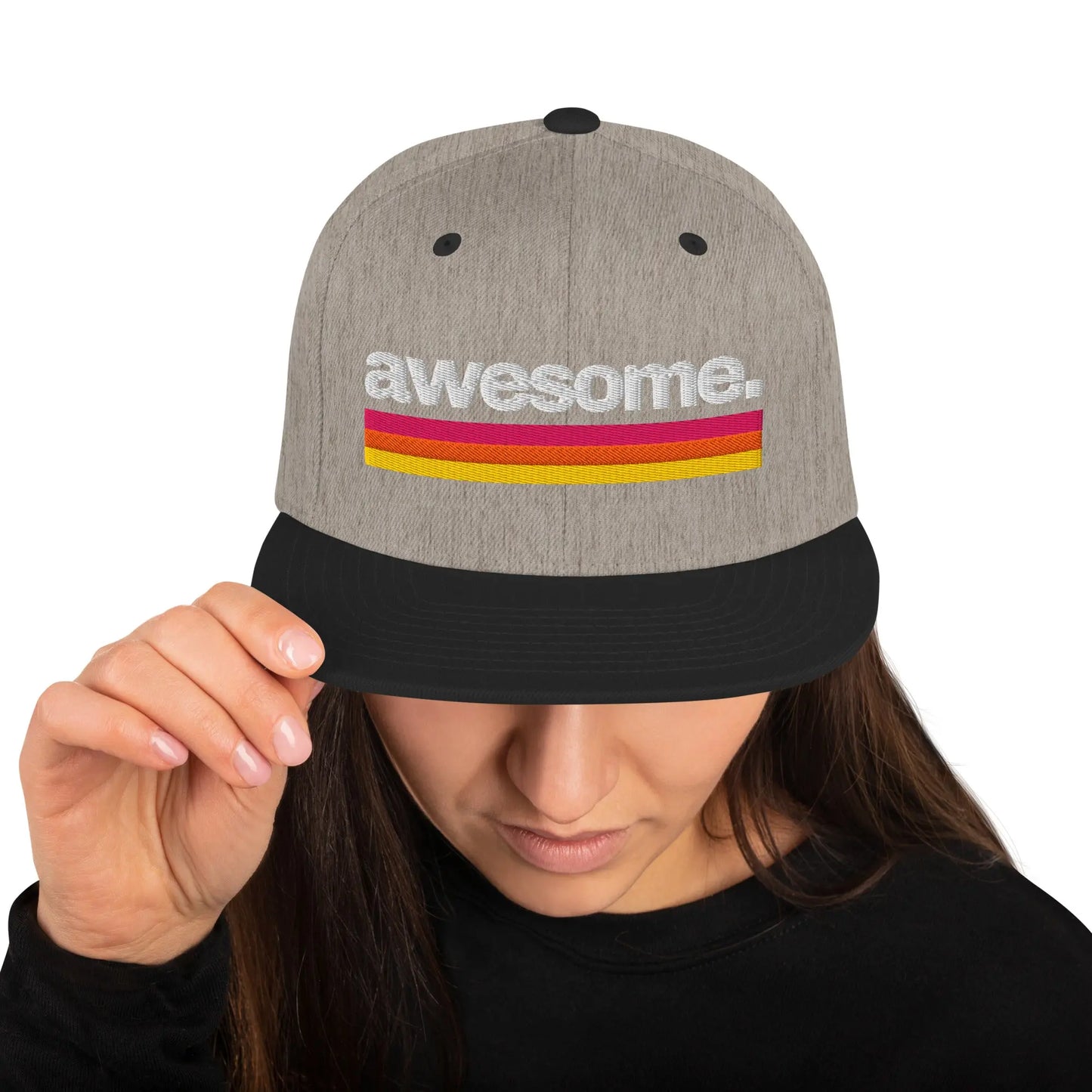 Awesome - Snapback Hat by Yupoong Tags: awesome, logo, original, Printful, retro, slogan, snapback, unisex, vintage RetroSplendor Apparel