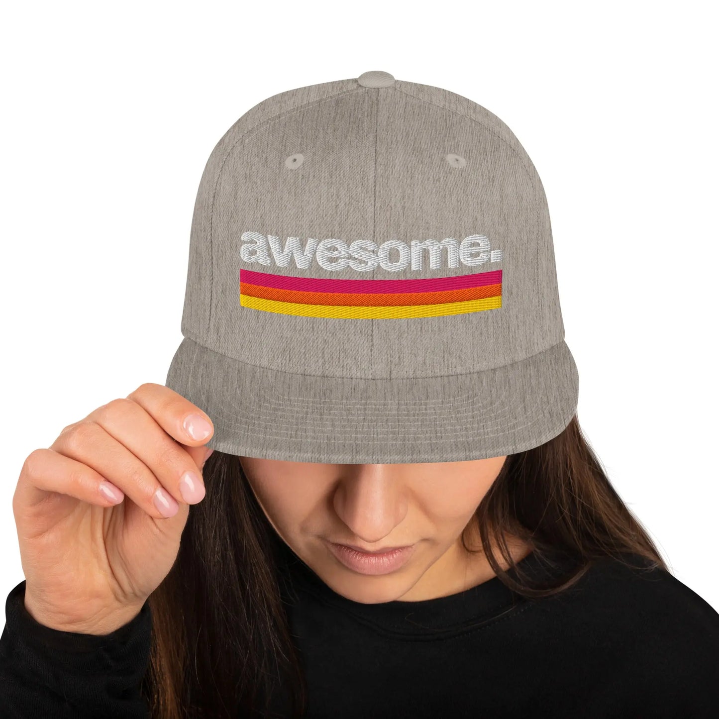 Awesome - Snapback Hat by Yupoong Tags: awesome, logo, original, Printful, retro, slogan, snapback, unisex, vintage RetroSplendor Apparel