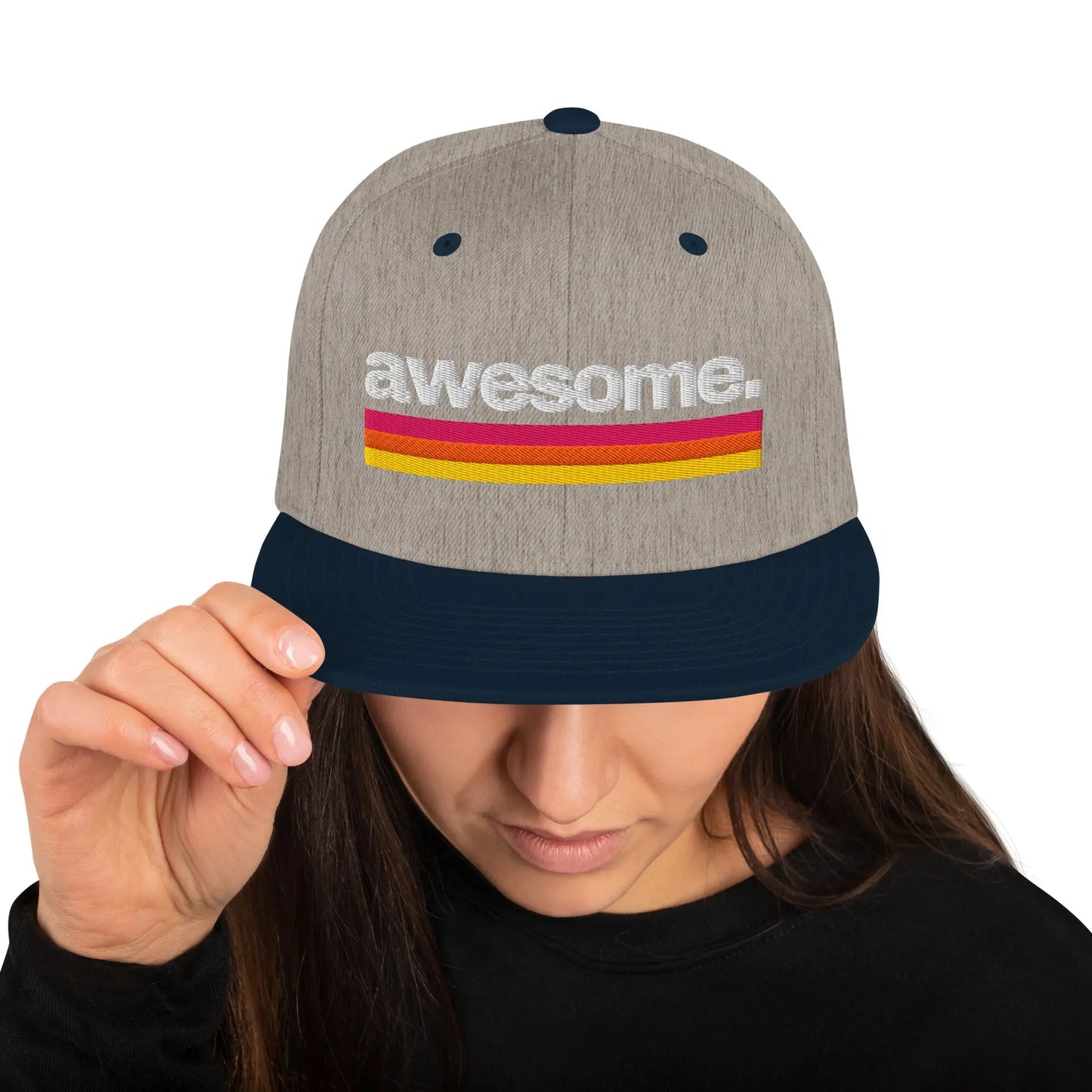 Awesome - Snapback Hat by Yupoong Tags: awesome, logo, original, Printful, retro, slogan, snapback, unisex, vintage RetroSplendor Apparel