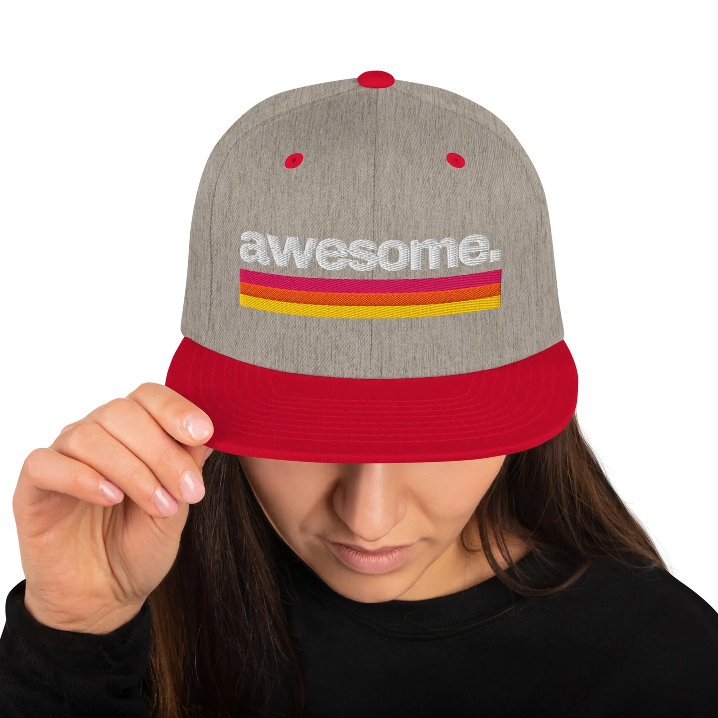 Awesome - Snapback Hat by Yupoong Tags: awesome, logo, original, Printful, retro, slogan, snapback, unisex, vintage RetroSplendor Apparel