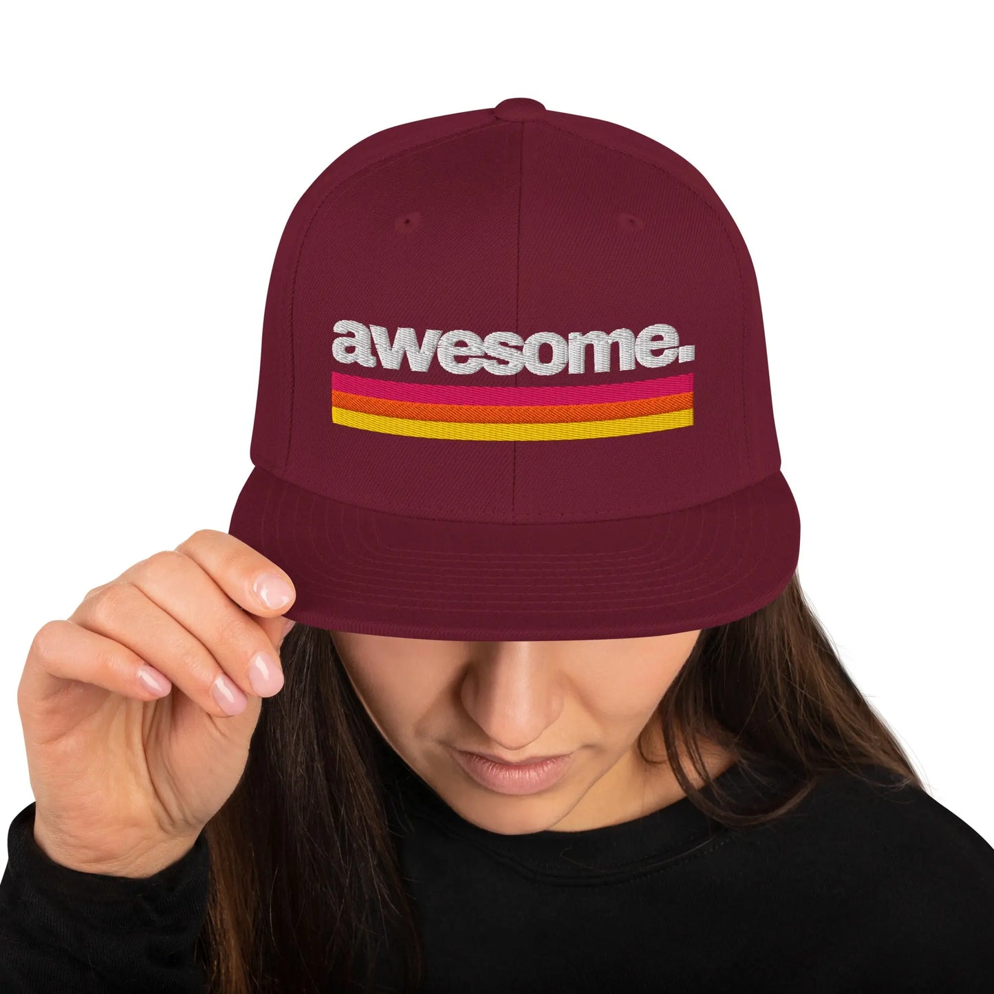 Awesome - Snapback Hat by Yupoong Tags: awesome, logo, original, Printful, retro, slogan, snapback, unisex, vintage RetroSplendor Apparel