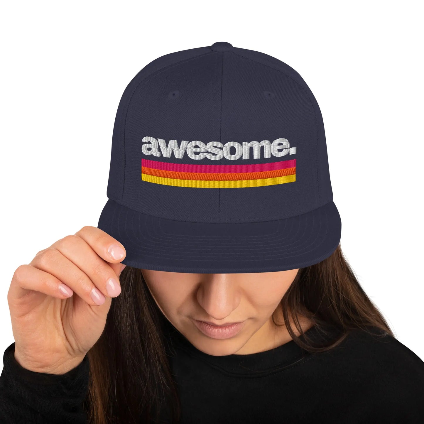 Awesome - Snapback Hat by Yupoong Tags: awesome, logo, original, Printful, retro, slogan, snapback, unisex, vintage RetroSplendor Apparel