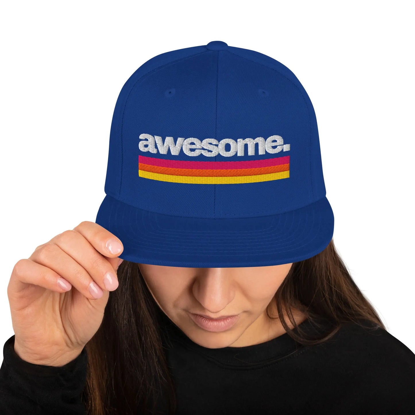 Awesome - Snapback Hat by Yupoong Tags: awesome, logo, original, Printful, retro, slogan, snapback, unisex, vintage RetroSplendor Apparel