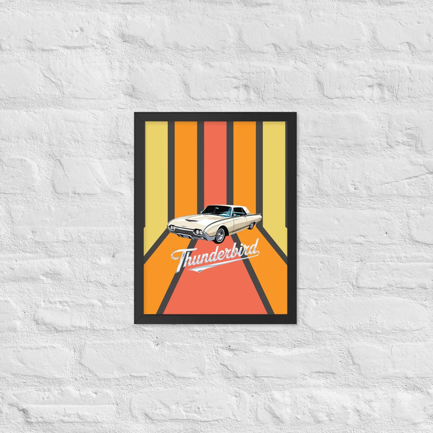 Retro '60s Thunderbird - Framed poster by Retro Splendor Tags: 60s, artwork, ford, framed, original, poster, Printful, retro, thunderbird, vintage RetroSplendor Apparel