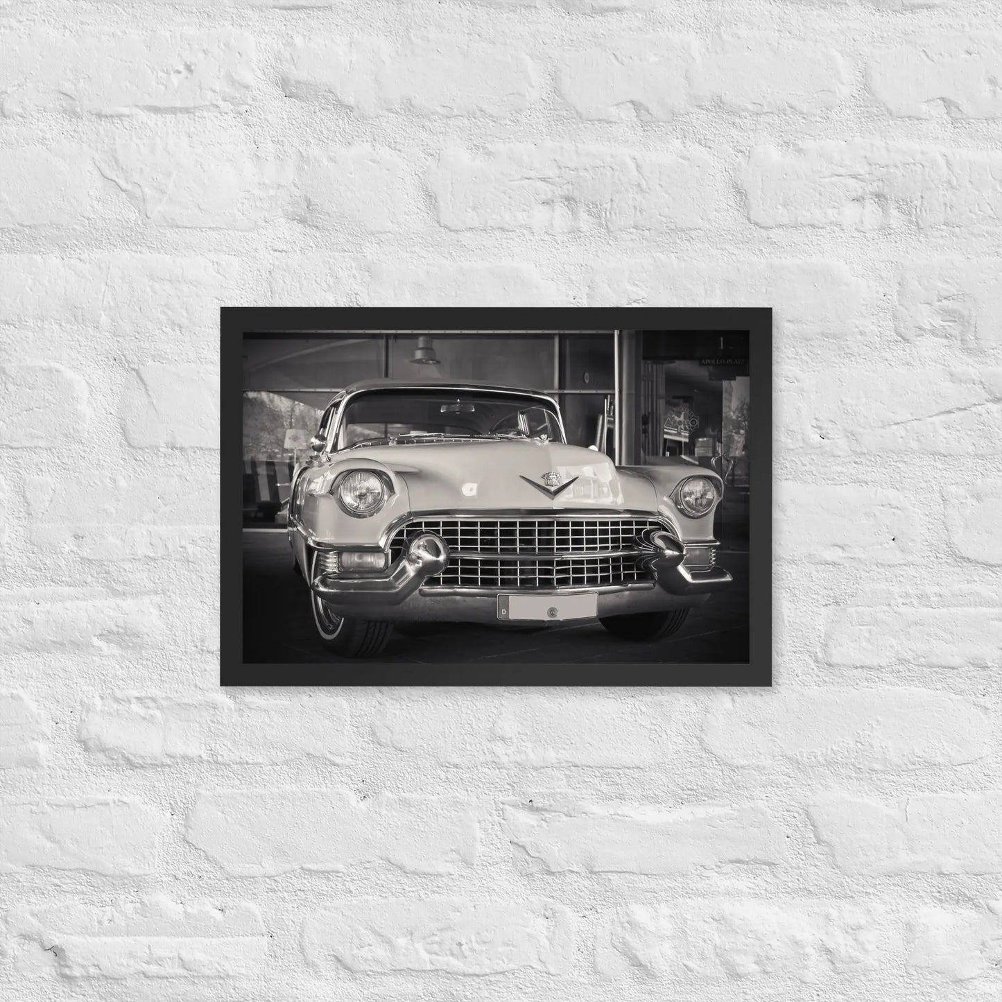 Vintage Cadillac Framed poster by Retro Splendor Tags: black and white, cadillac, car collector, classic, collector art, cool, picture, Printful, retro, vintage RetroSplendor Apparel