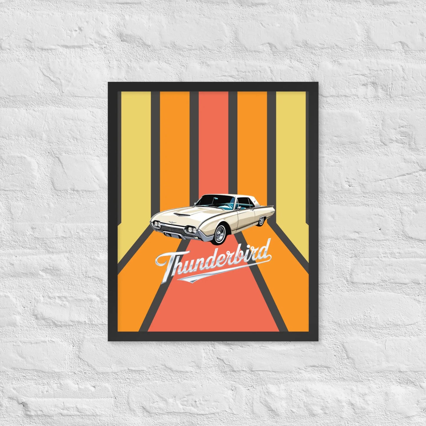 Retro '60s Thunderbird - Framed poster by Retro Splendor Tags: 60s, artwork, ford, framed, original, poster, Printful, retro, thunderbird, vintage RetroSplendor Apparel