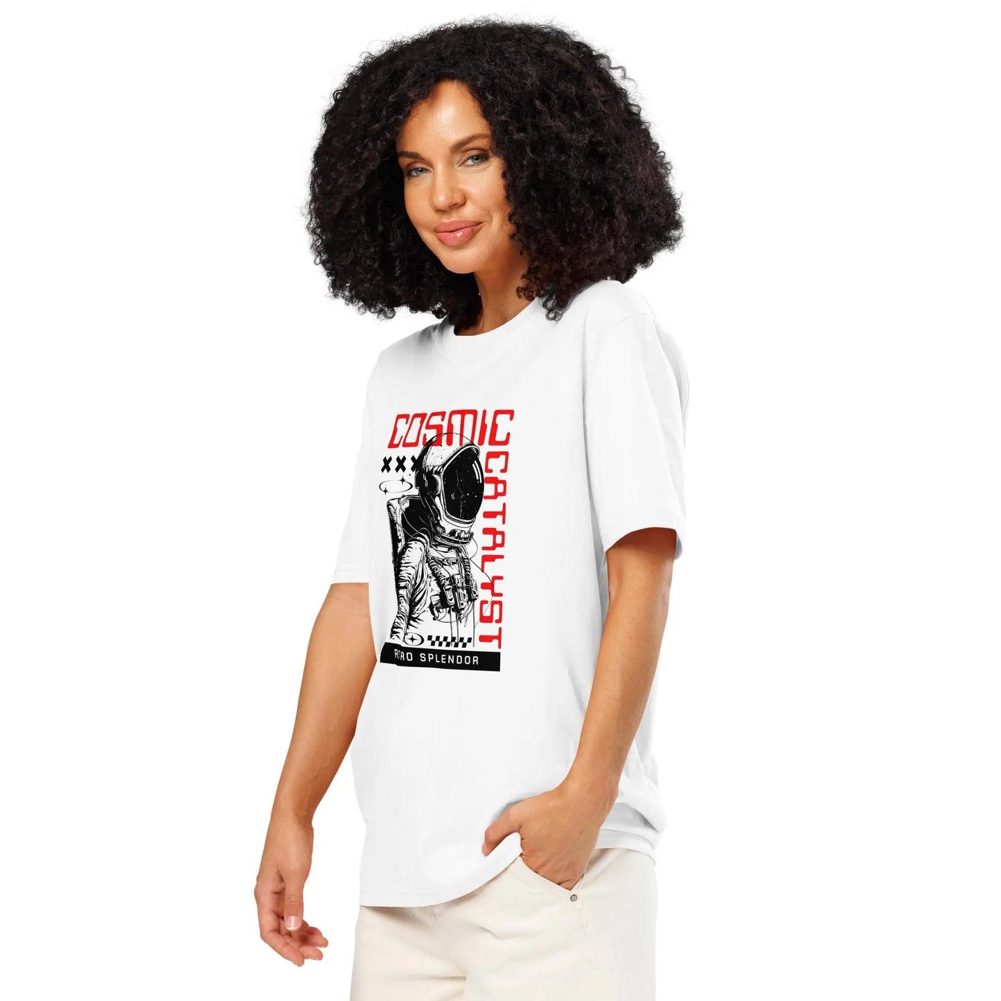 Cosmic Catalyst Astronaut - Unisex organic ribbed neck t-shirt