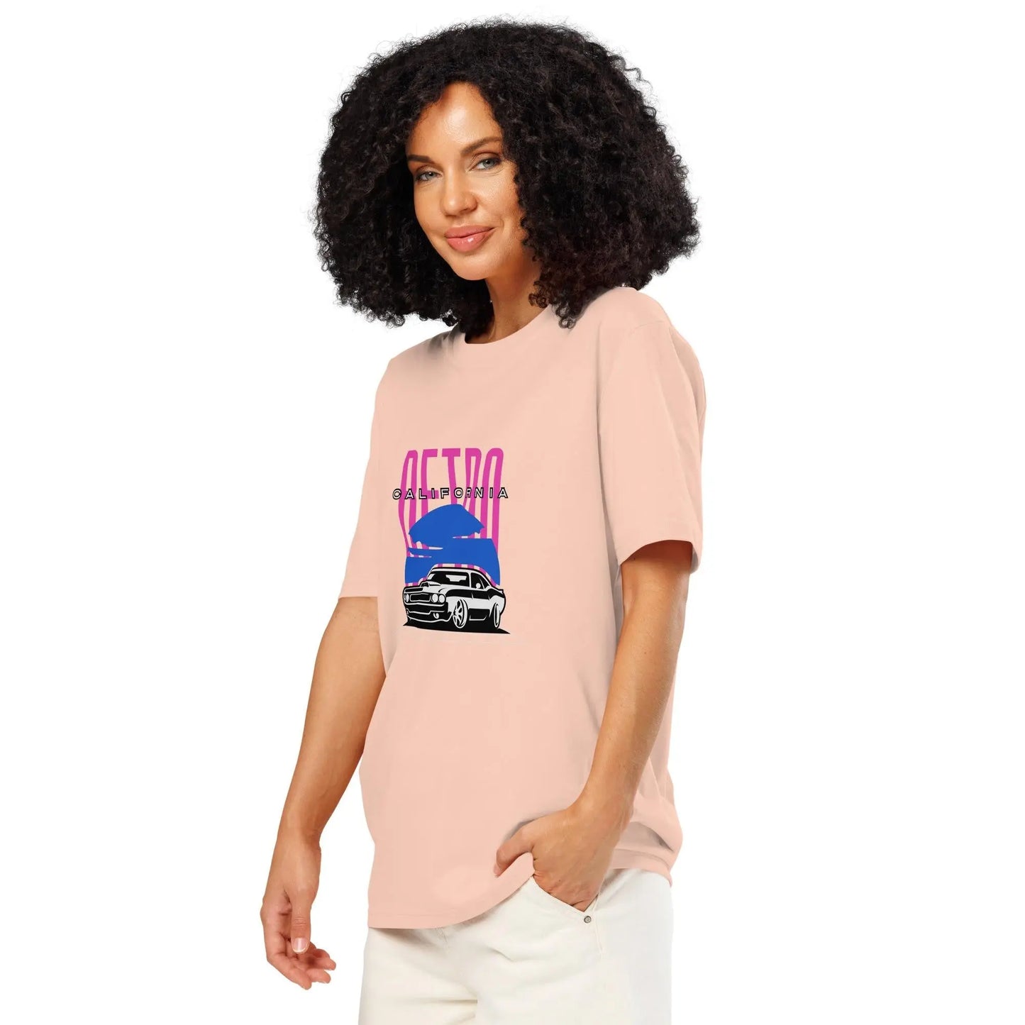 Retro California Vintage Car - Unisex organic ribbed neck t-shirt