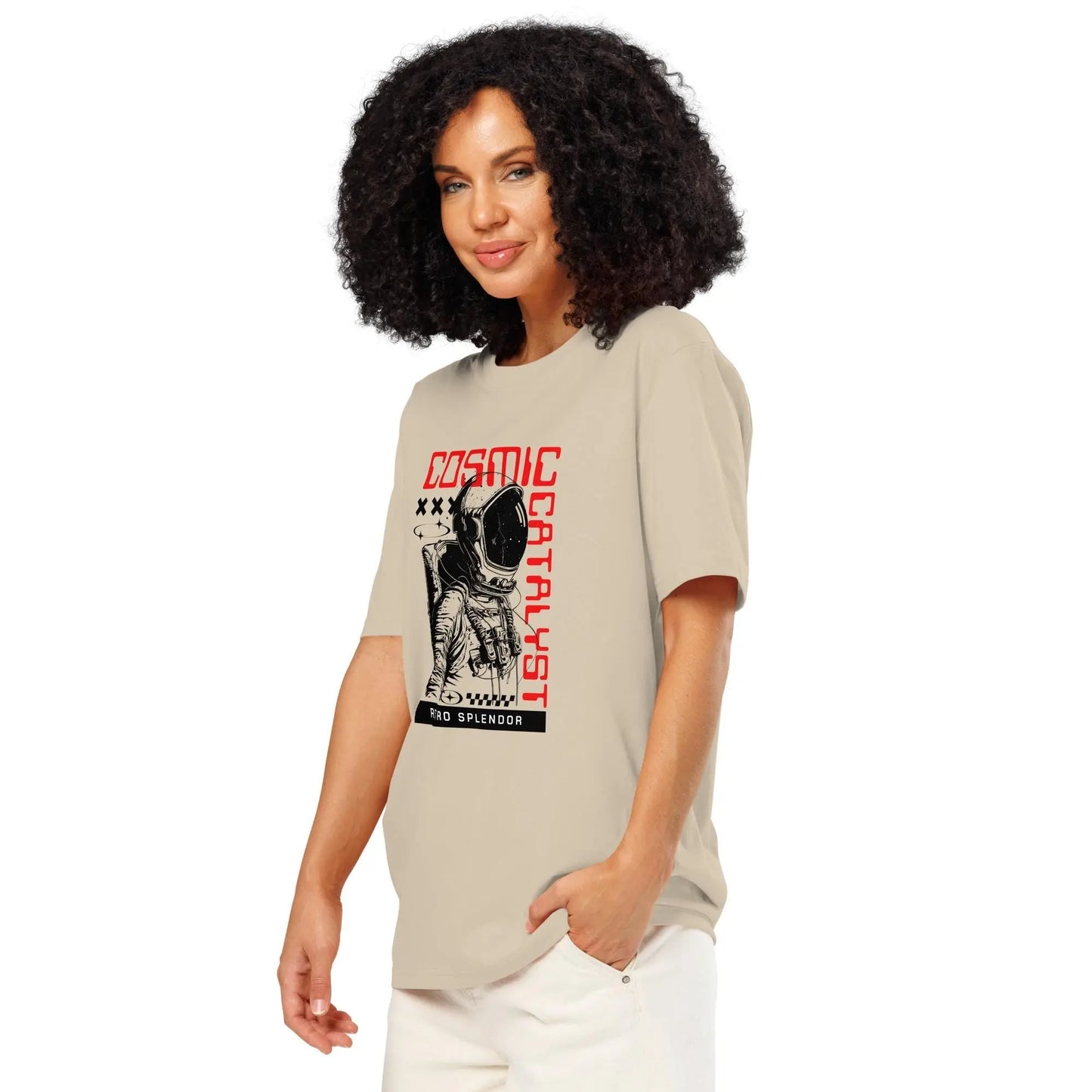 Cosmic Catalyst Astronaut - Unisex organic ribbed neck t-shirt