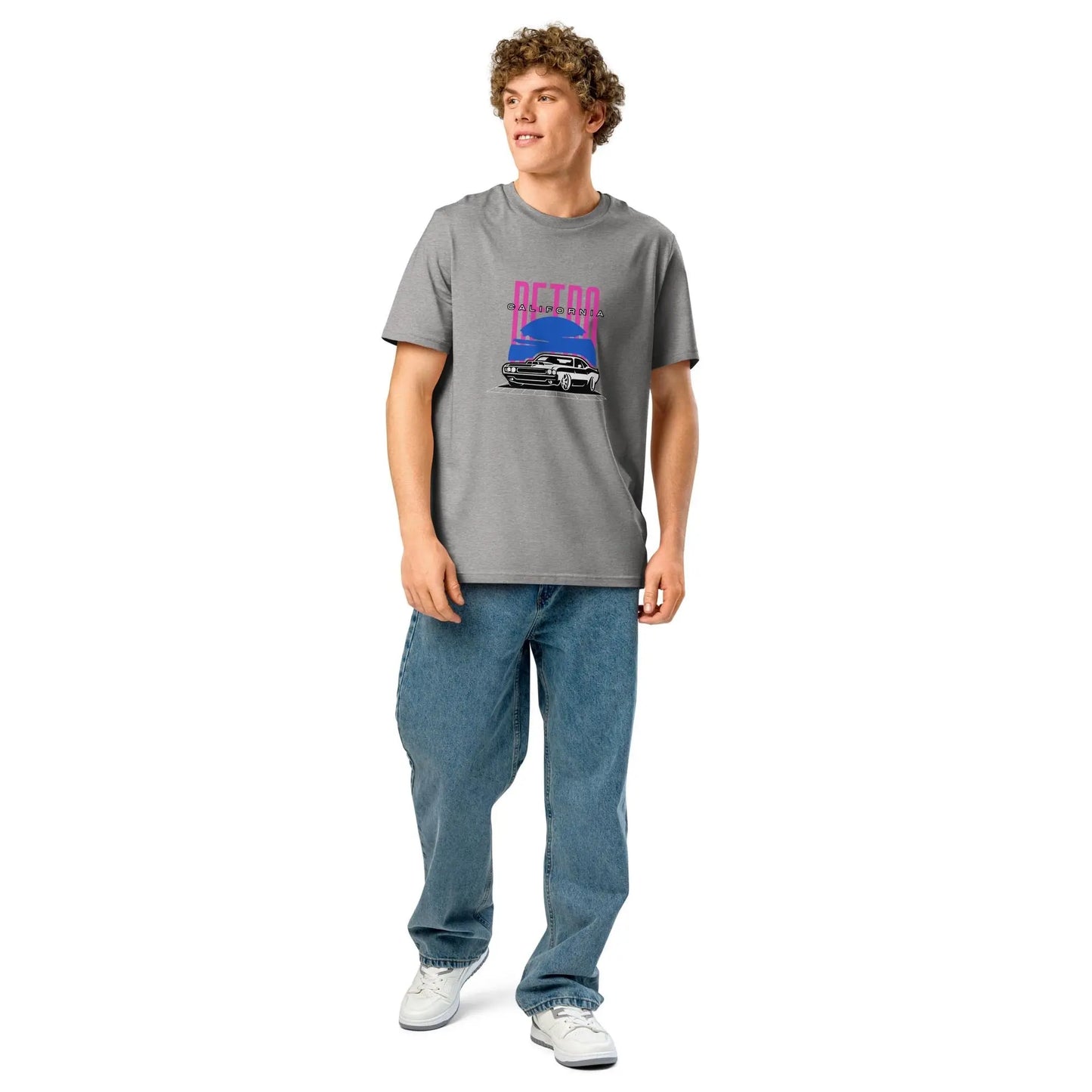 Retro California Vintage Car - Unisex organic ribbed neck t-shirt