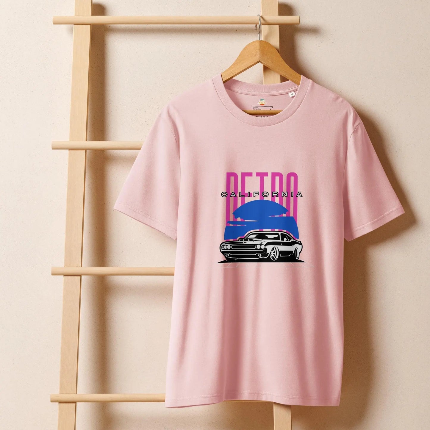 Retro California Vintage Car - Unisex organic ribbed neck t-shirt