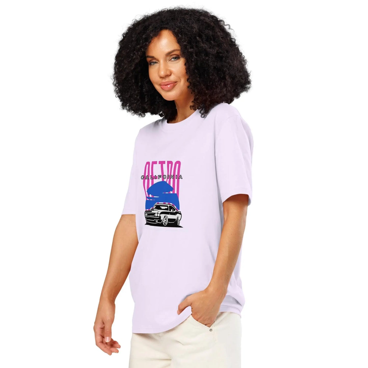 Retro California Vintage Car - Unisex organic ribbed neck t-shirt