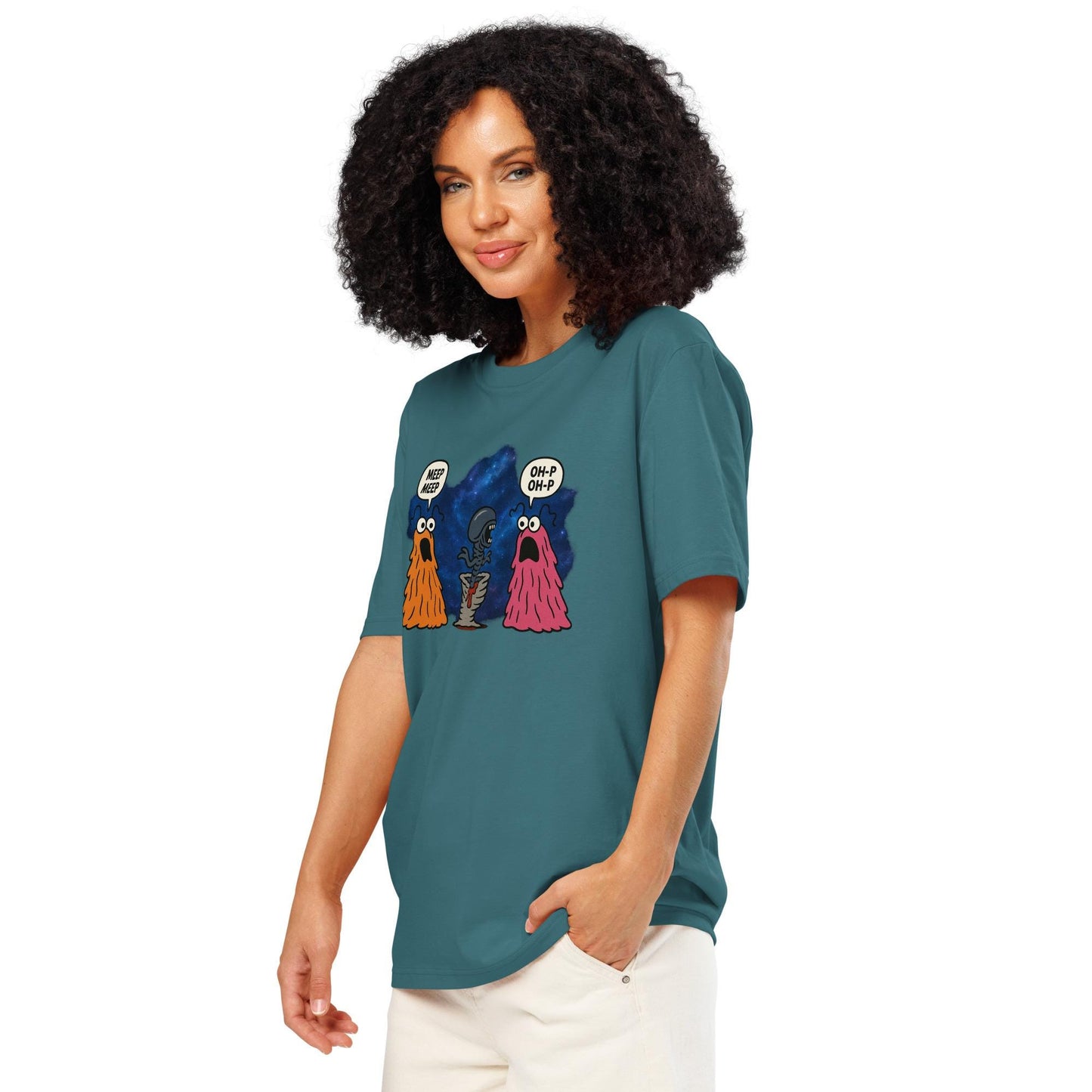The Martians vs Aliens - Unisex organic ribbed neck t-shirt
