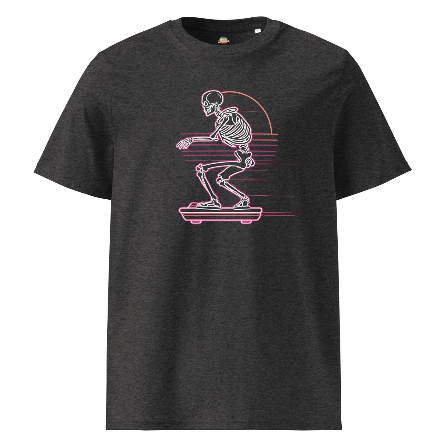 Hoverboard Skeleton - Unisex organic ribbed neck t-shirt