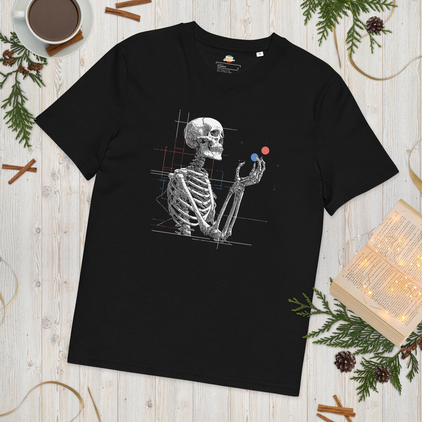 Red Pill Blue Pill Skeleton v2 - Unisex organic ribbed neck t-shirt