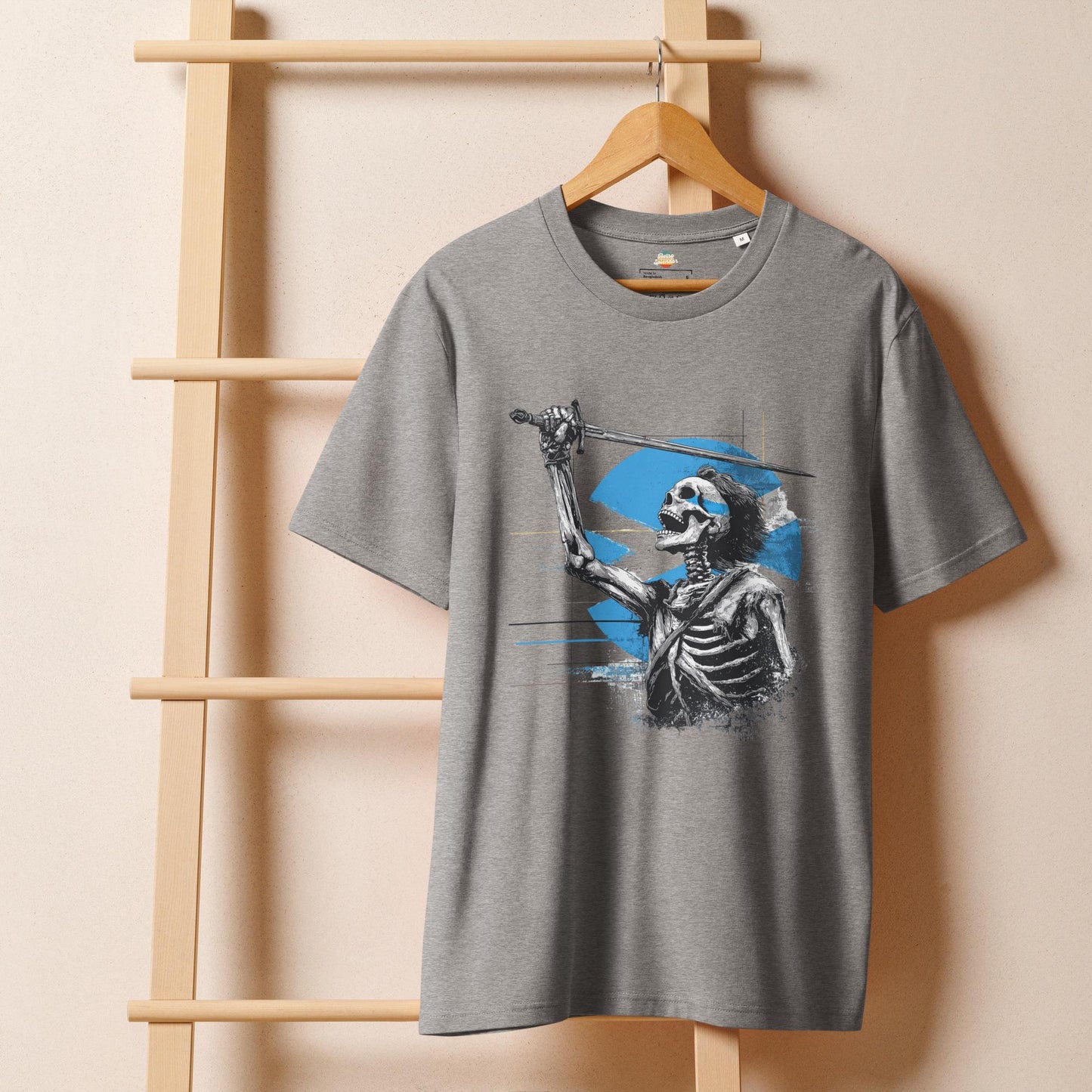 Braveheart Skeleton: William Wallace v2 - Unisex organic ribbed neck t-shirt
