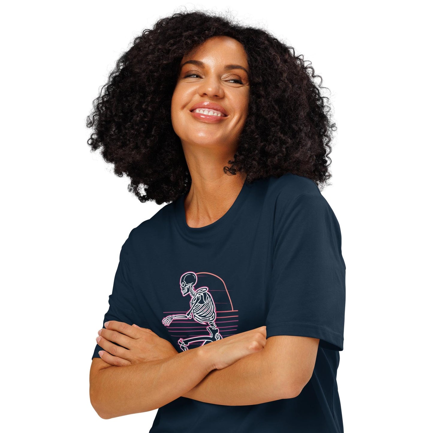 Hoverboard Skeleton - Unisex organic ribbed neck t-shirt