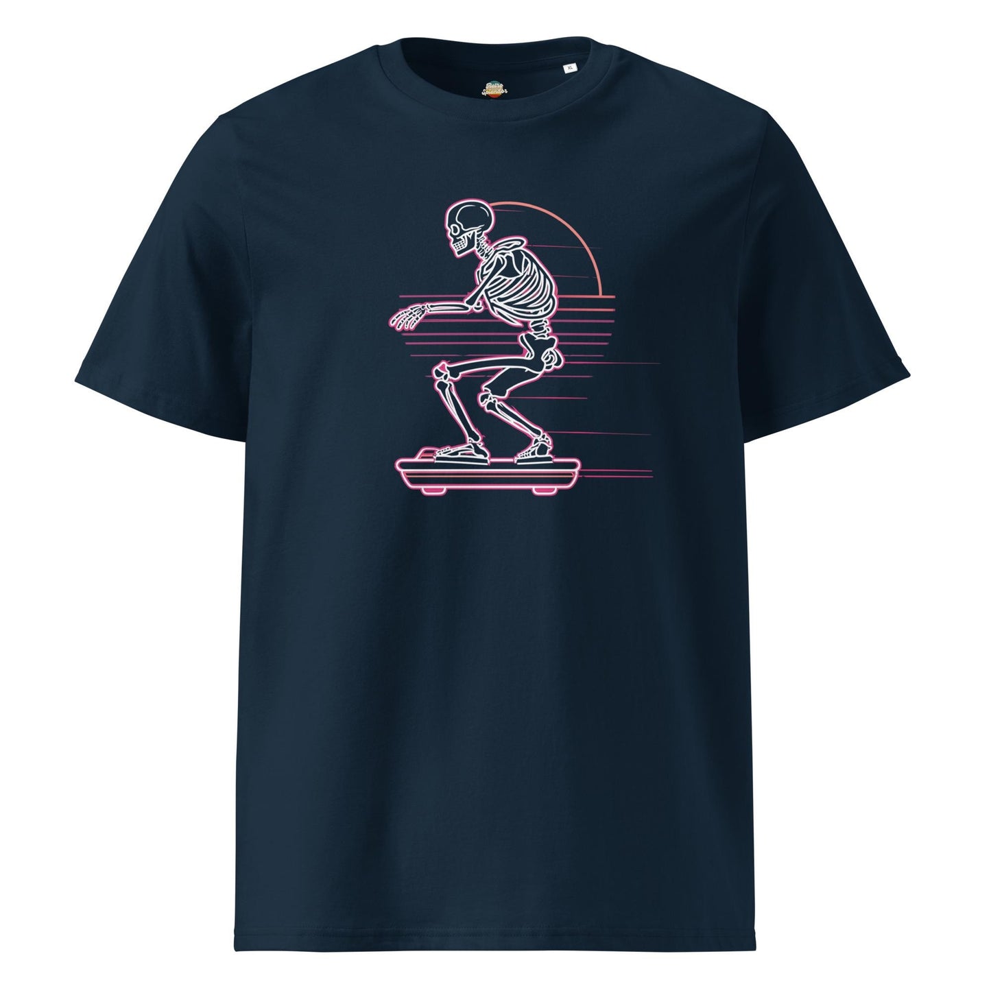 Hoverboard Skeleton - Unisex organic ribbed neck t-shirt
