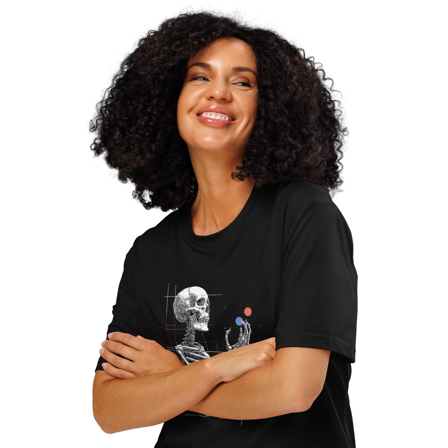 Red Pill Blue Pill Skeleton v2 - Unisex organic ribbed neck t-shirt