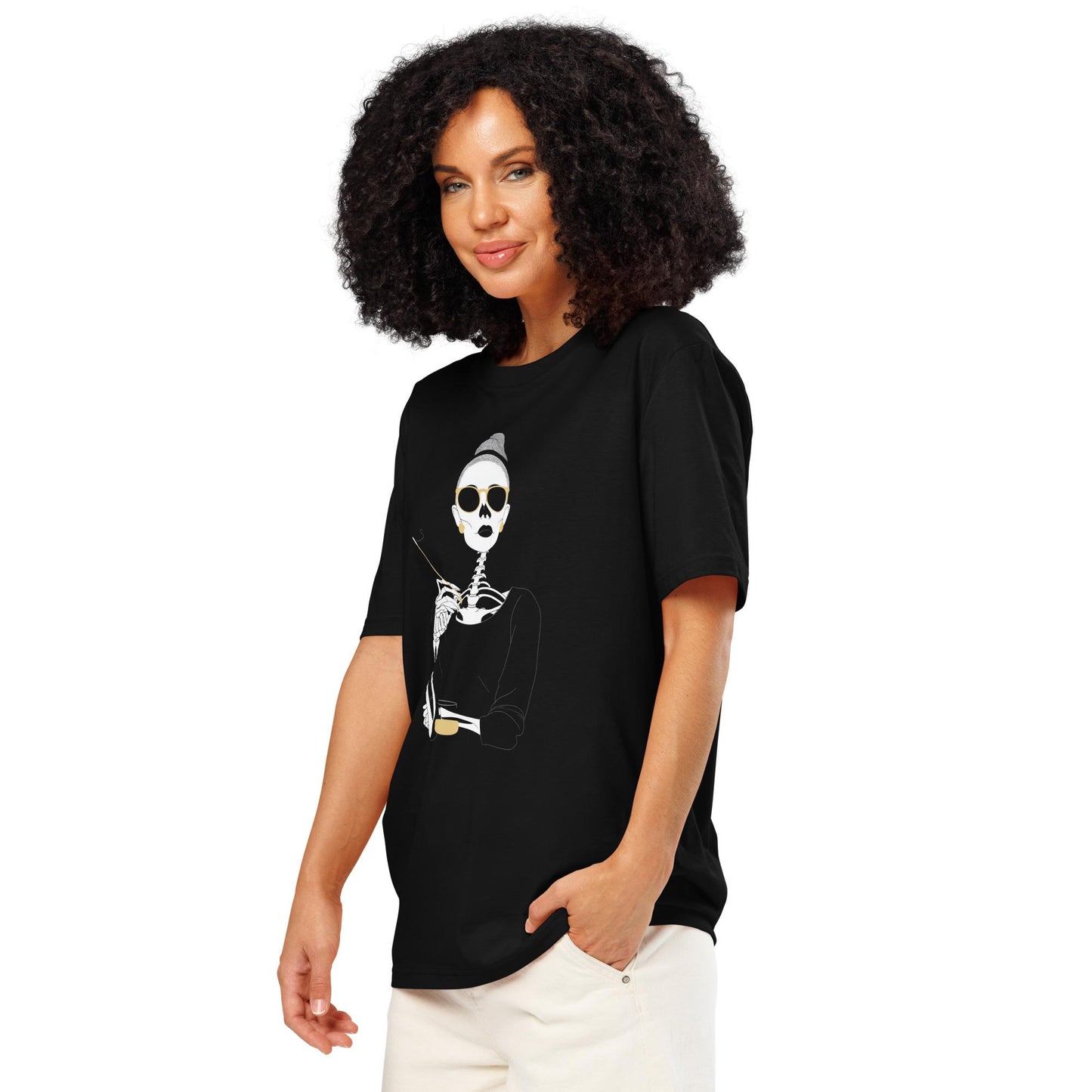 Audrey Hepburn: The Breakfast Club Unisex organic ribbed neck t-shirt