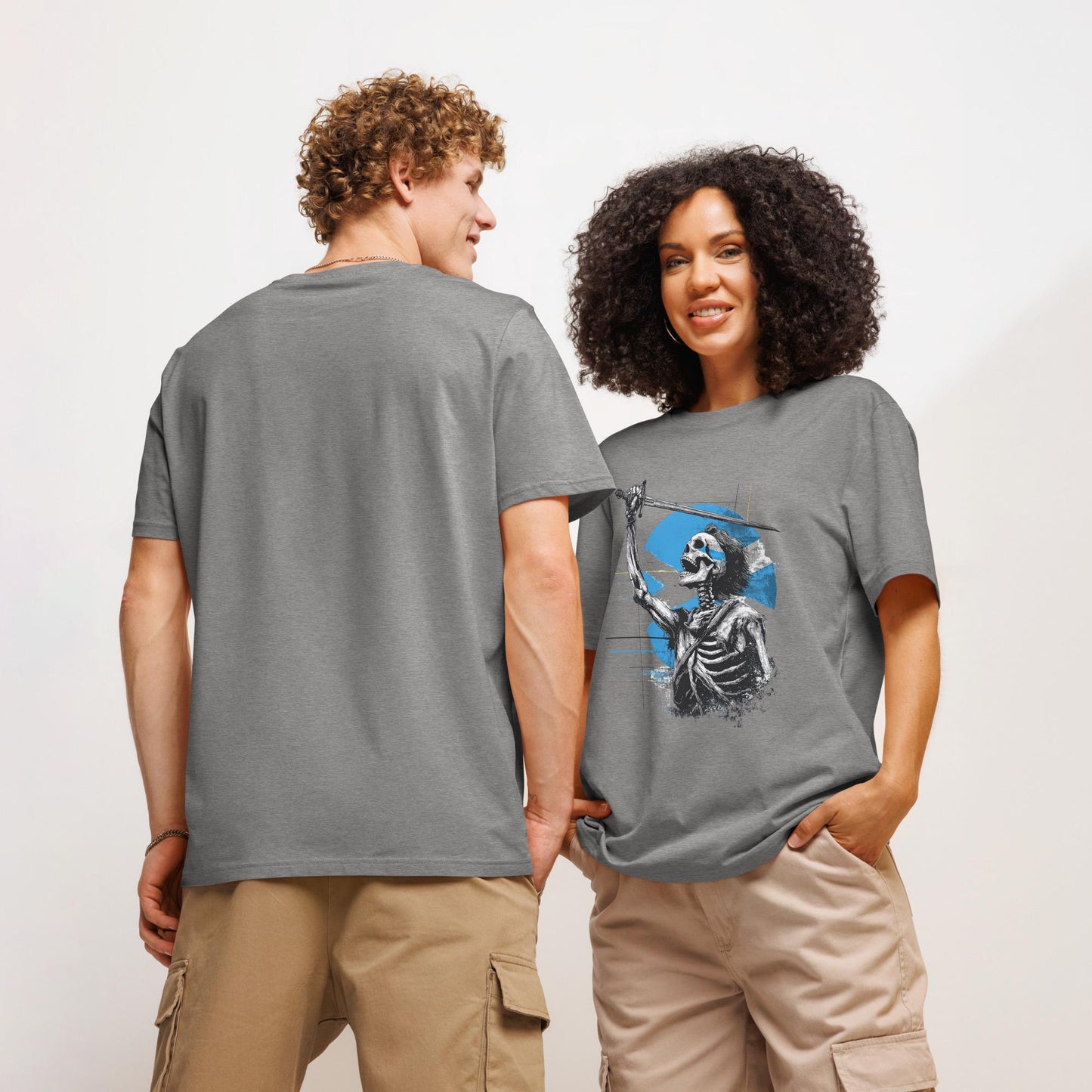 Braveheart Skeleton: William Wallace v2 - Unisex organic ribbed neck t-shirt