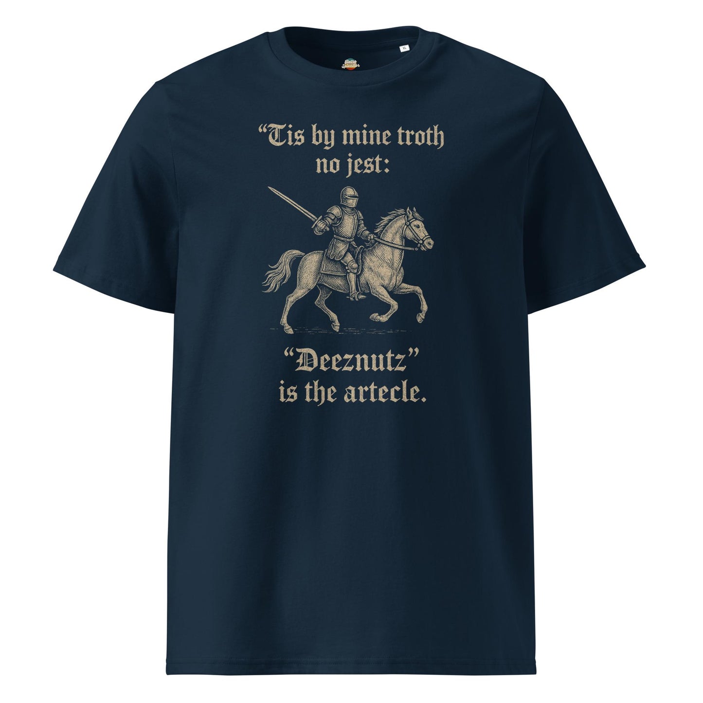 Deeznutz Knight - Medieval Old English Unisex organic ribbed neck t-shirt