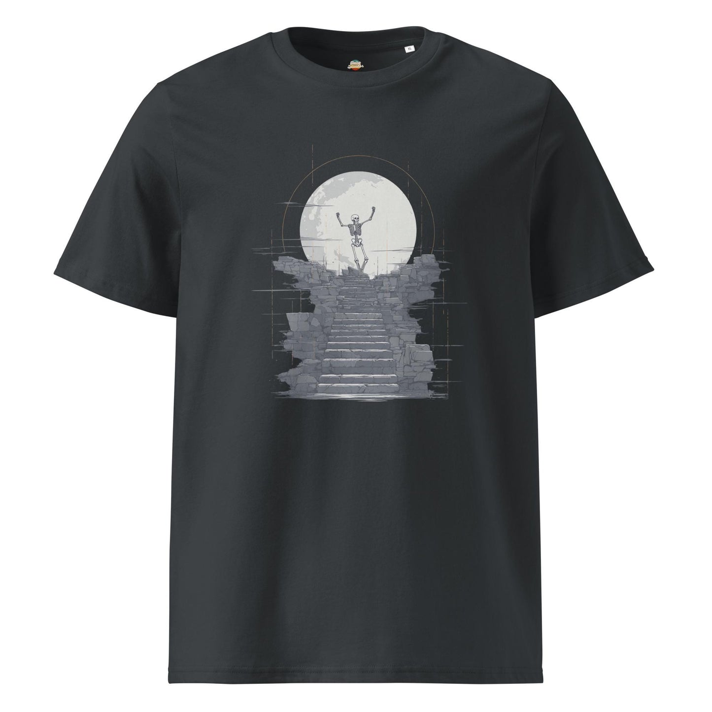 King of the Hill - Skeleton Moon Silhouette Unisex organic ribbed neck t-shirt