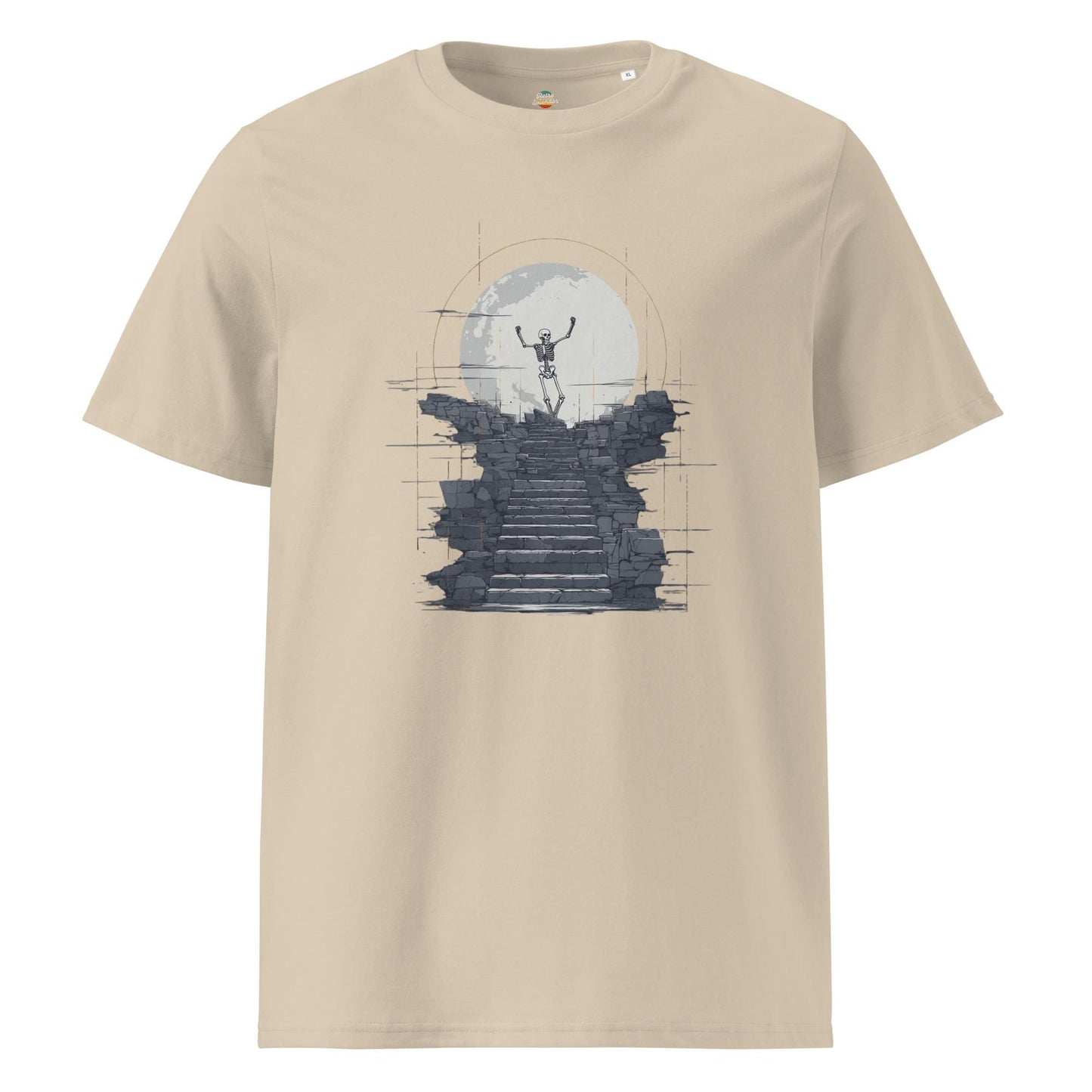 King of the Hill - Skeleton Moon Silhouette Unisex organic ribbed neck t-shirt