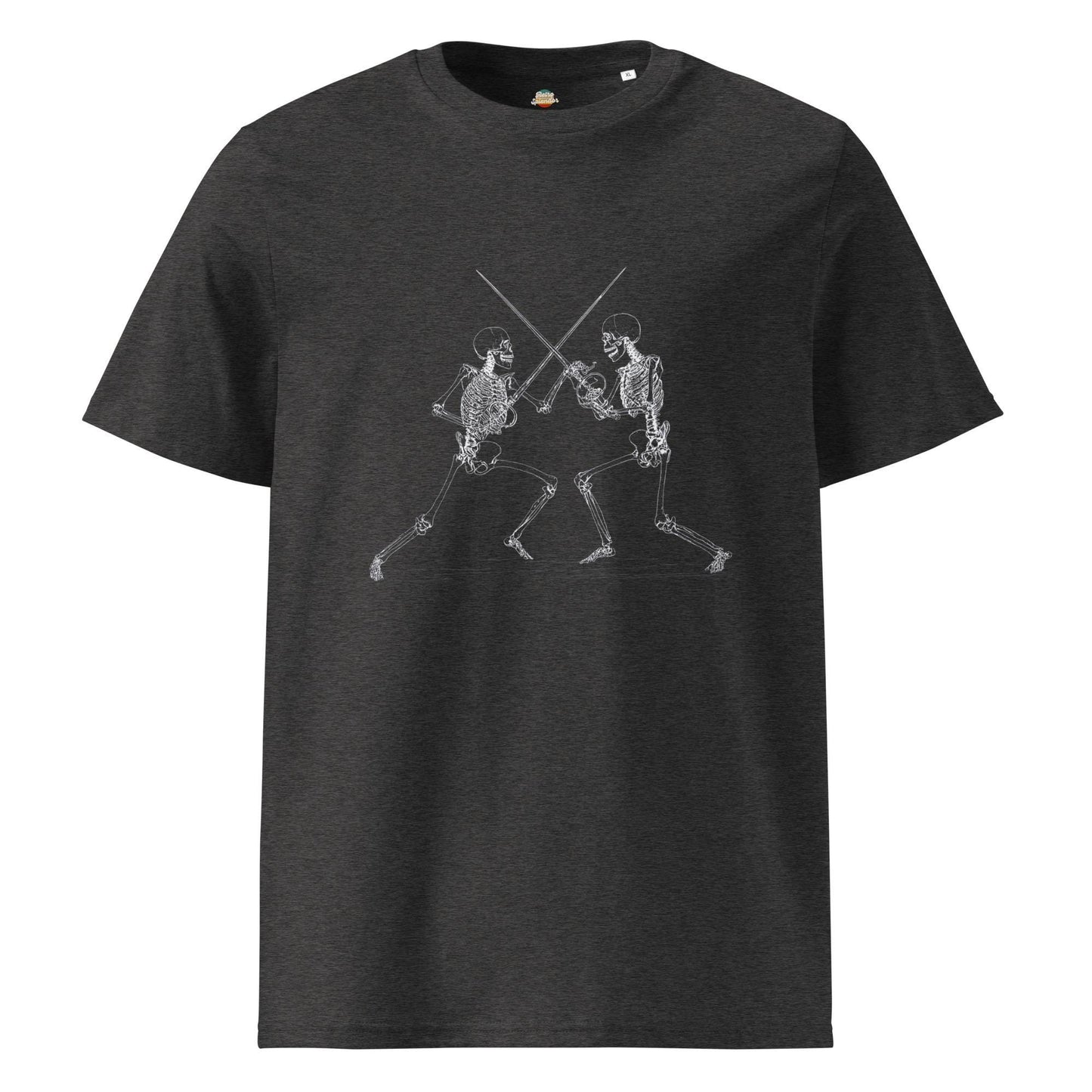 Skeleton Duel - Unisex organic ribbed neck t-shirt
