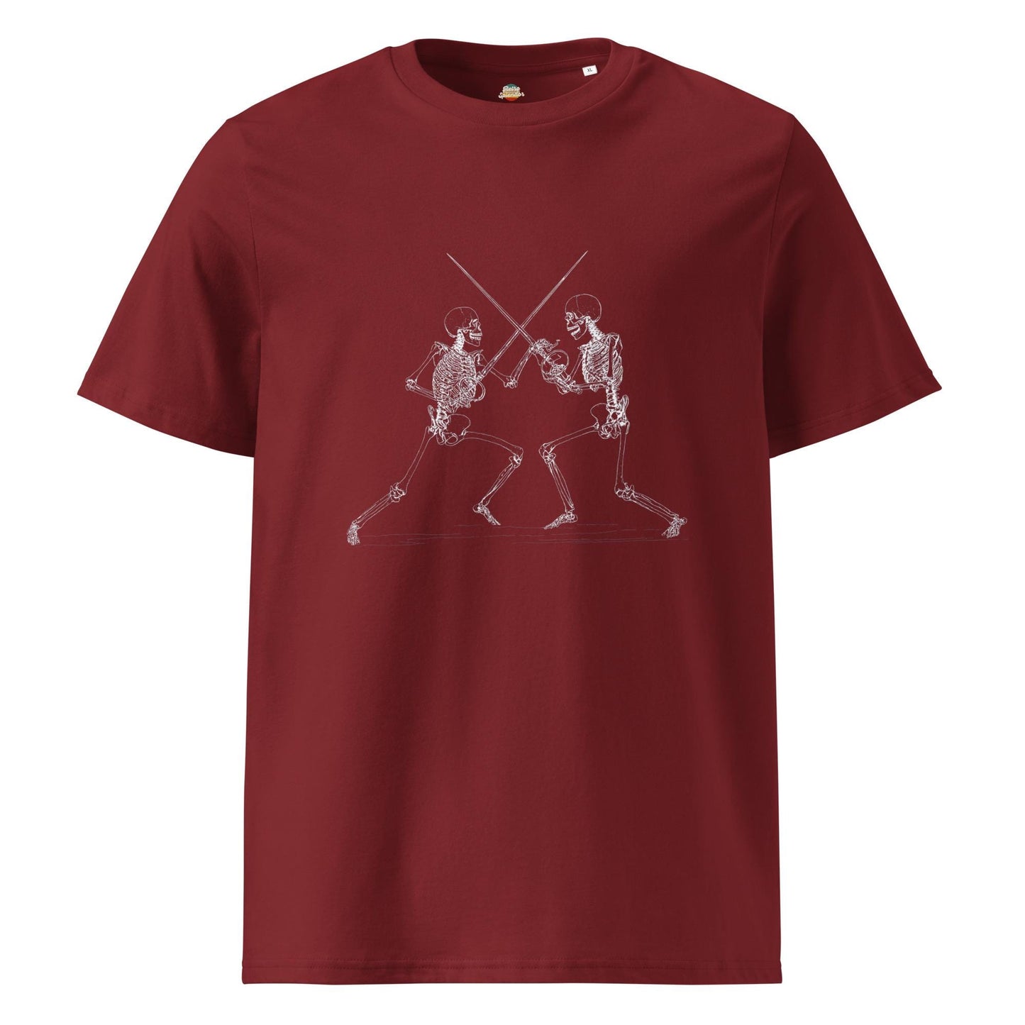 Skeleton Duel - Unisex organic ribbed neck t-shirt