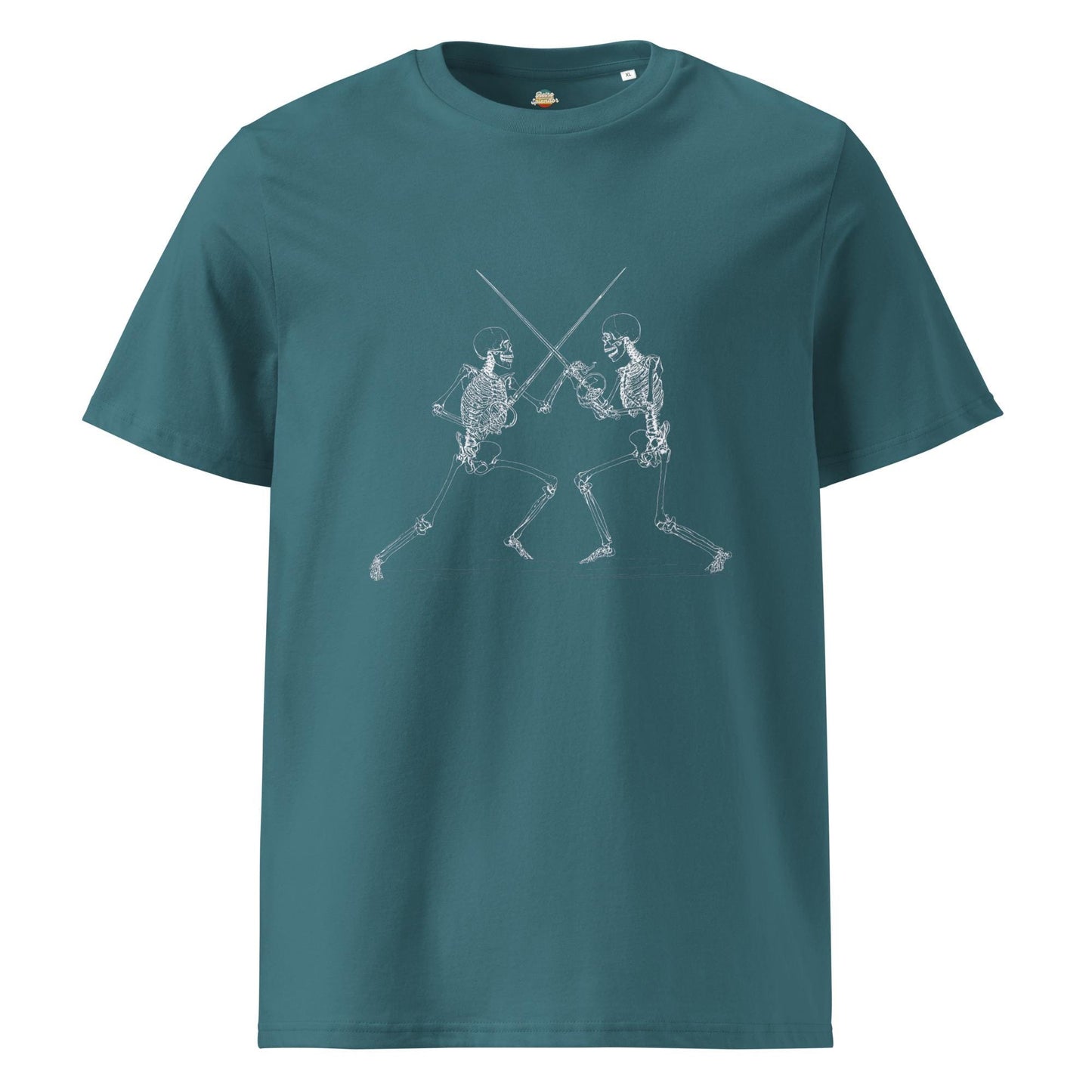 Skeleton Duel - Unisex organic ribbed neck t-shirt
