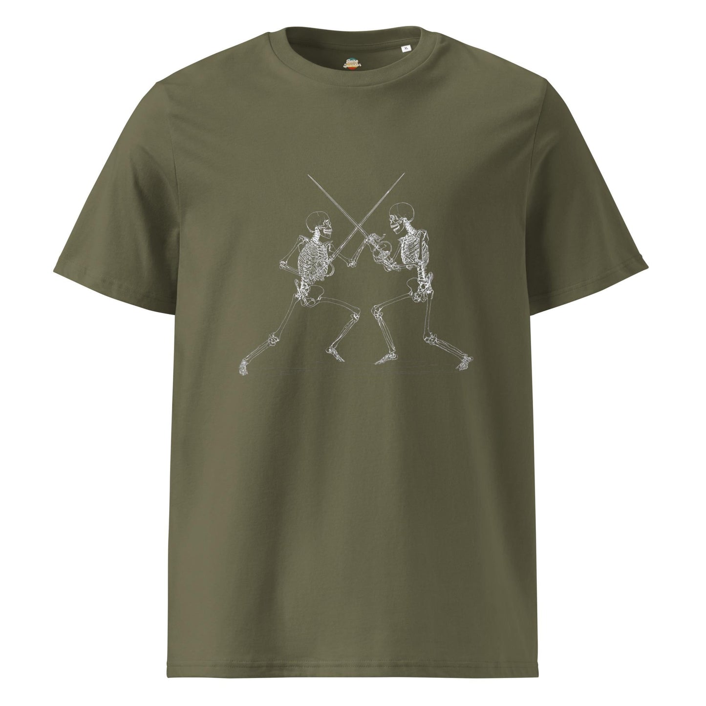 Skeleton Duel - Unisex organic ribbed neck t-shirt