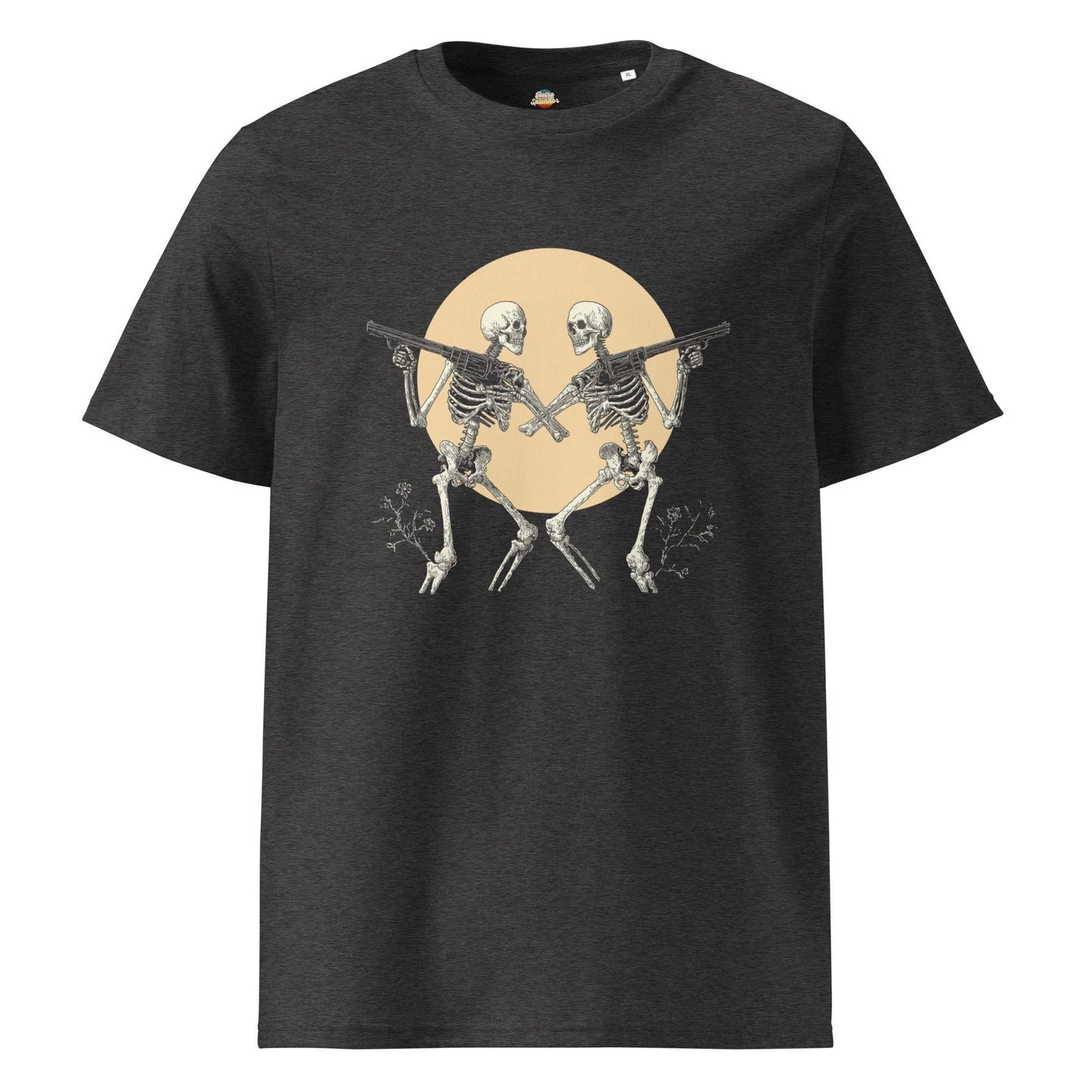 Western Skeleton Silhouette Moon - Unisex organic ribbed neck t-shirt