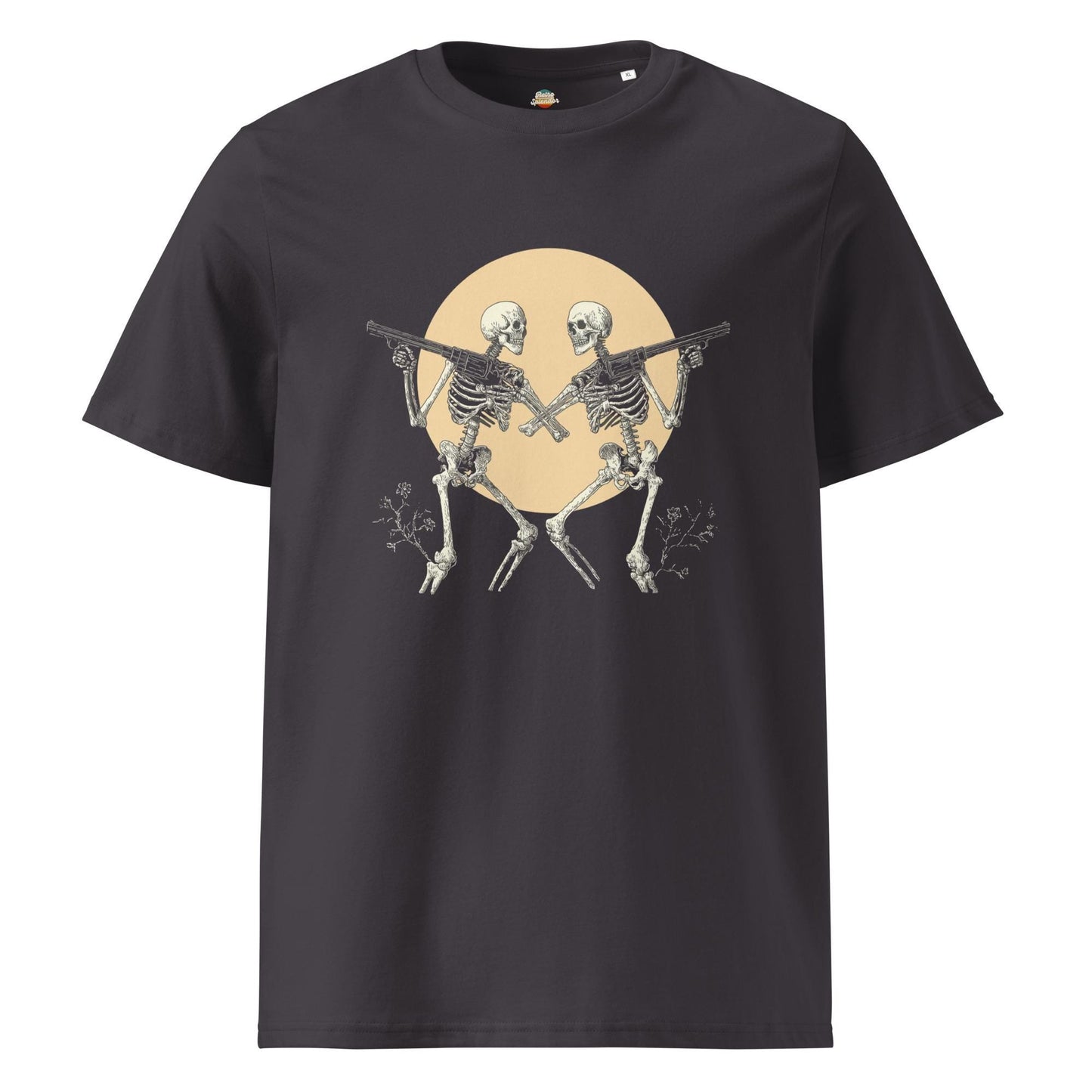 Western Skeleton Silhouette Moon - Unisex organic ribbed neck t-shirt
