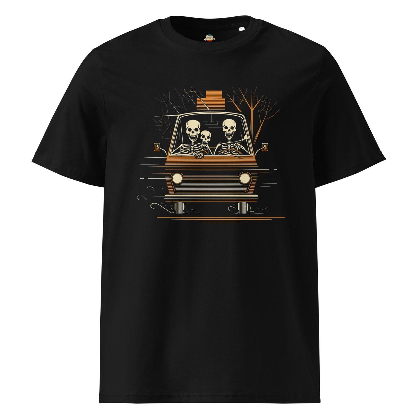 Road Trippin' Skeletons - Unisex organic ribbed neck t-shirt