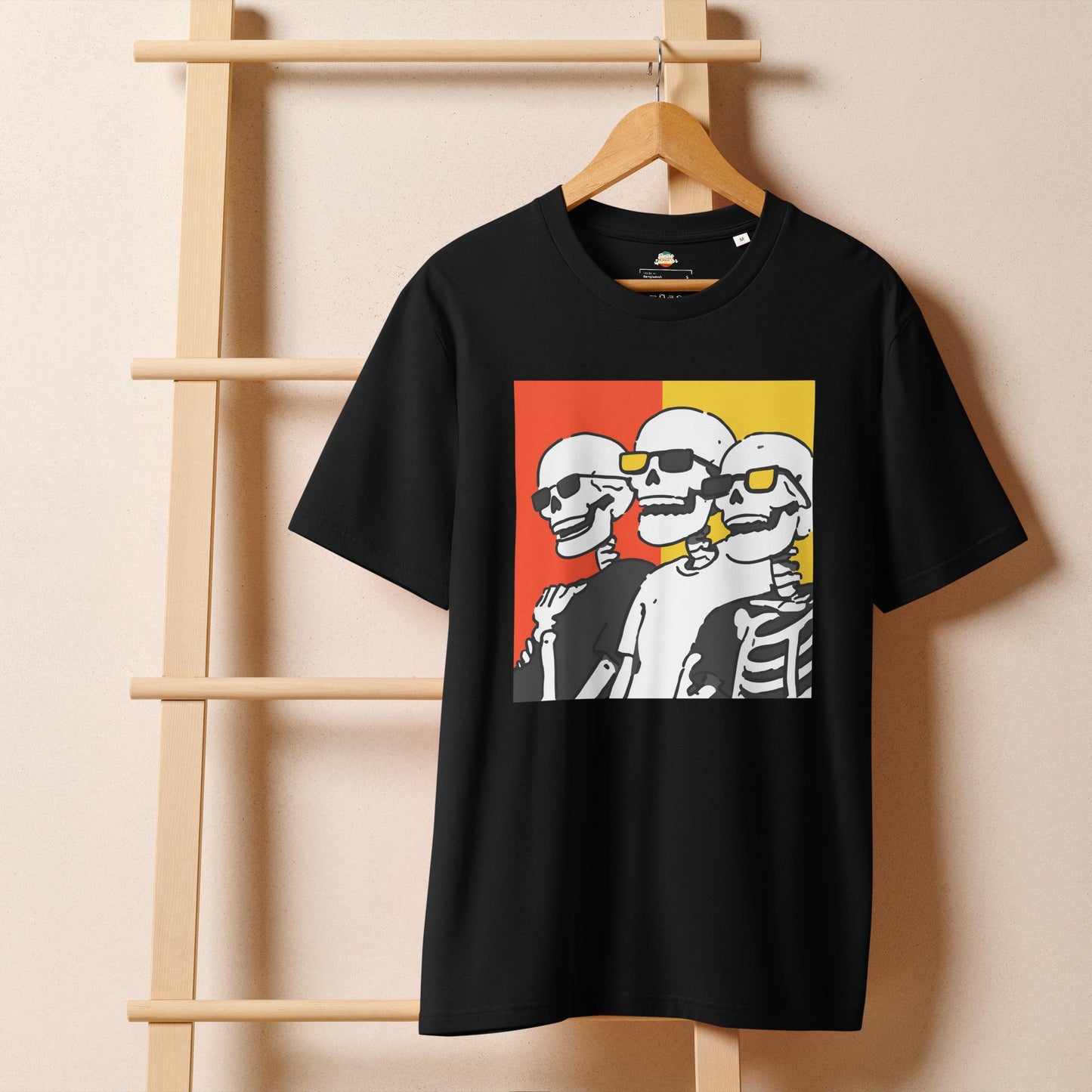 Skeleton Pals - Unisex organic ribbed neck t-shirt