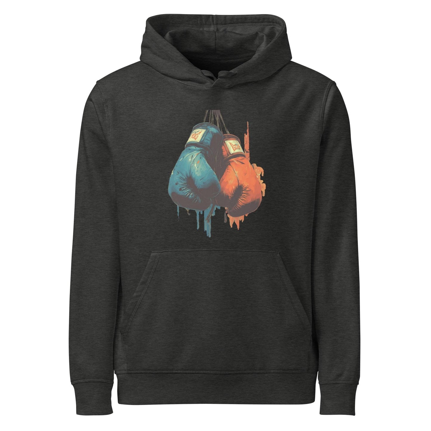Boxing Gloves Hoodie – Graffiti Style Streetwear | Red vs Blue Fighter Hoodie, Bold Urban Athletic Sweatshirt