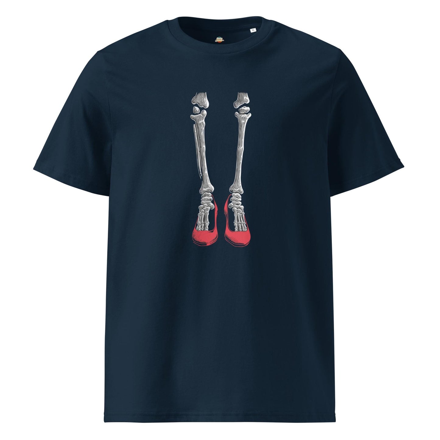 Dorothy's Ruby Slippers - Wizard of Oz Skeleton Legs - Unisex organic ribbed neck t-shirt