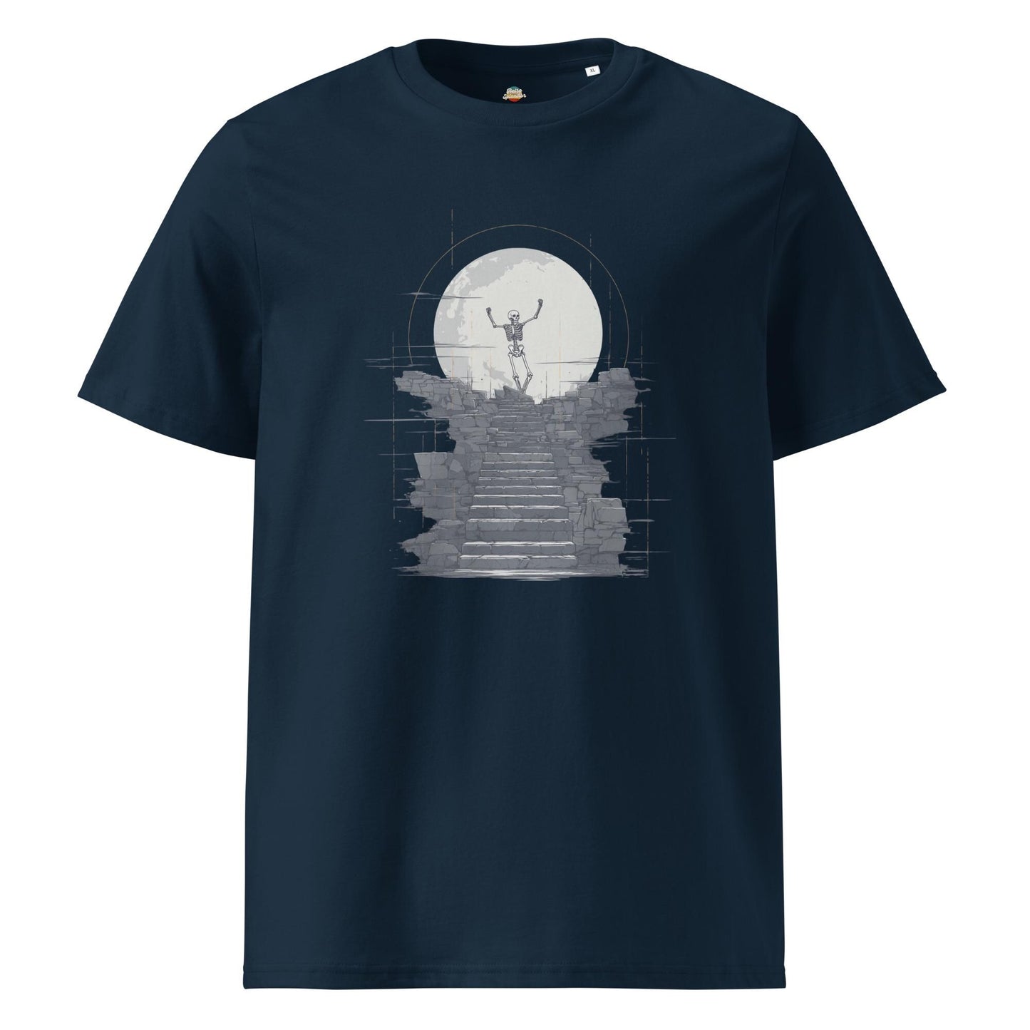 King of the Hill - Skeleton Moon Silhouette Unisex organic ribbed neck t-shirt