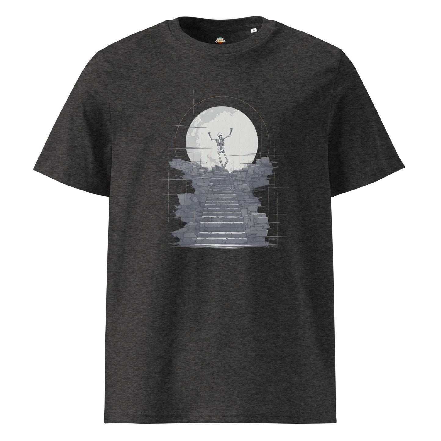 King of the Hill - Skeleton Moon Silhouette Unisex organic ribbed neck t-shirt