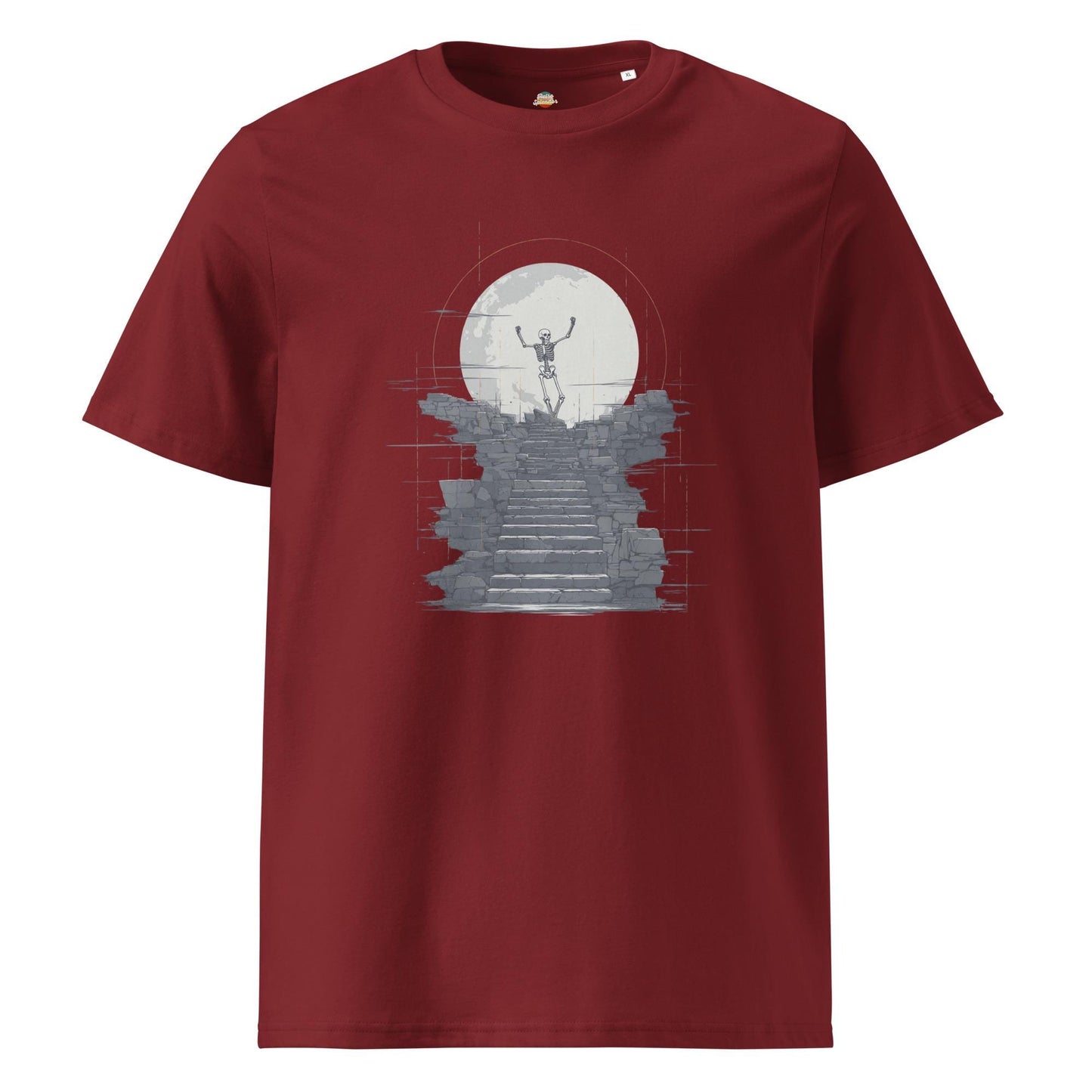 King of the Hill - Skeleton Moon Silhouette Unisex organic ribbed neck t-shirt