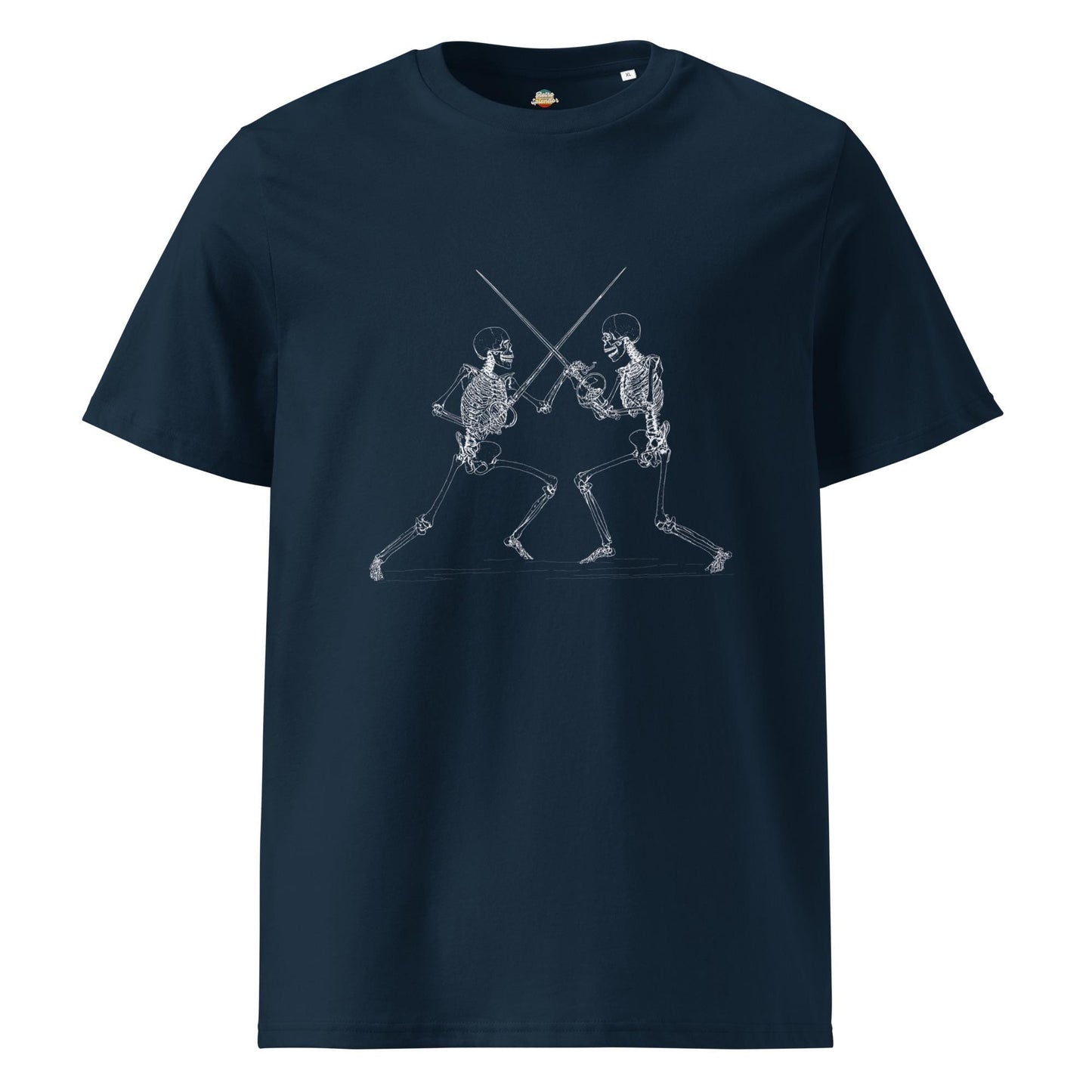 Skeleton Duel - Unisex organic ribbed neck t-shirt