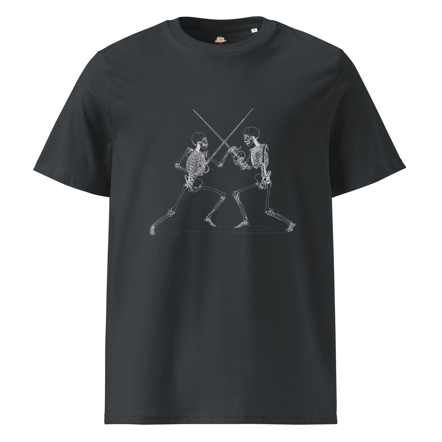 Skeleton Duel - Unisex organic ribbed neck t-shirt