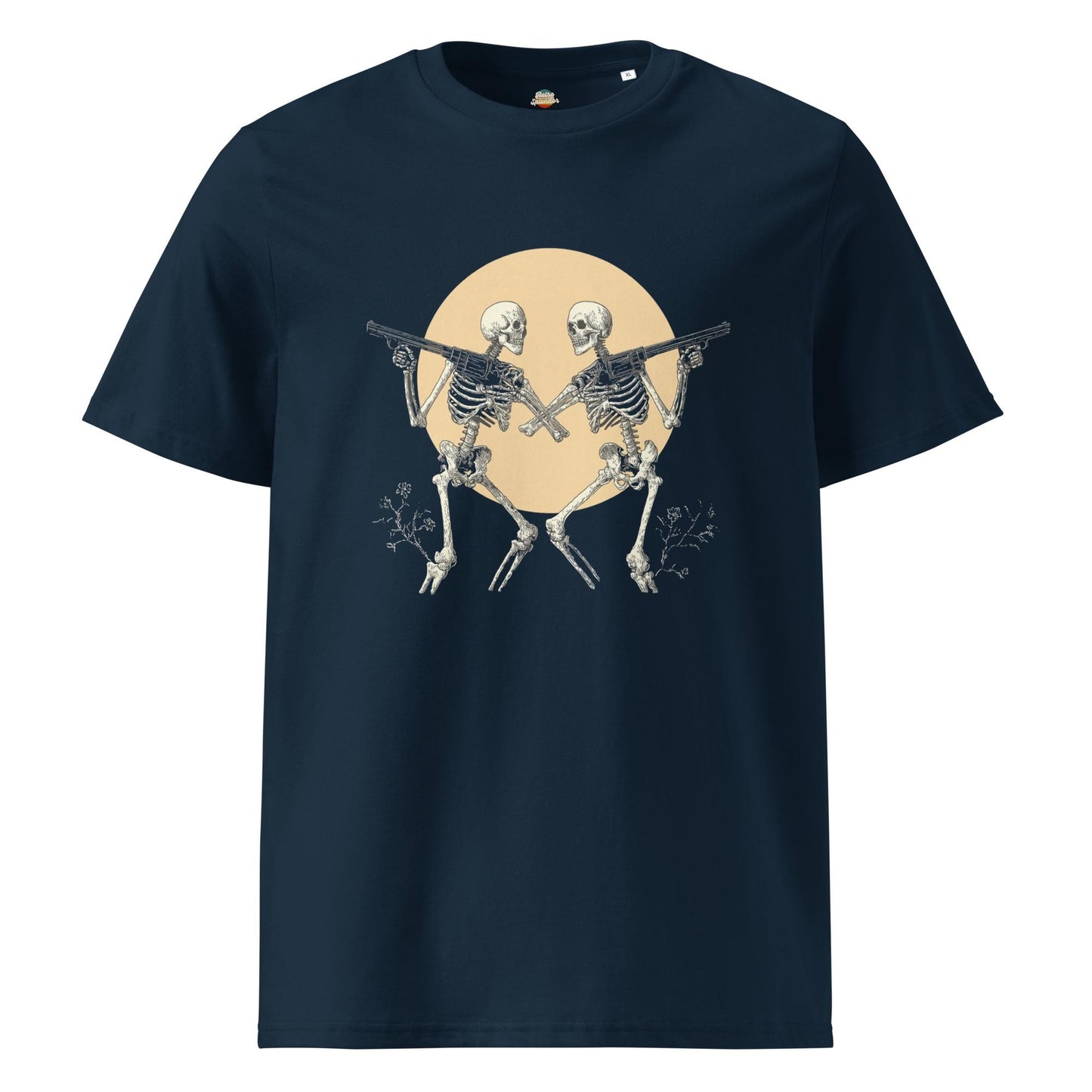 Western Skeleton Silhouette Moon - Unisex organic ribbed neck t-shirt