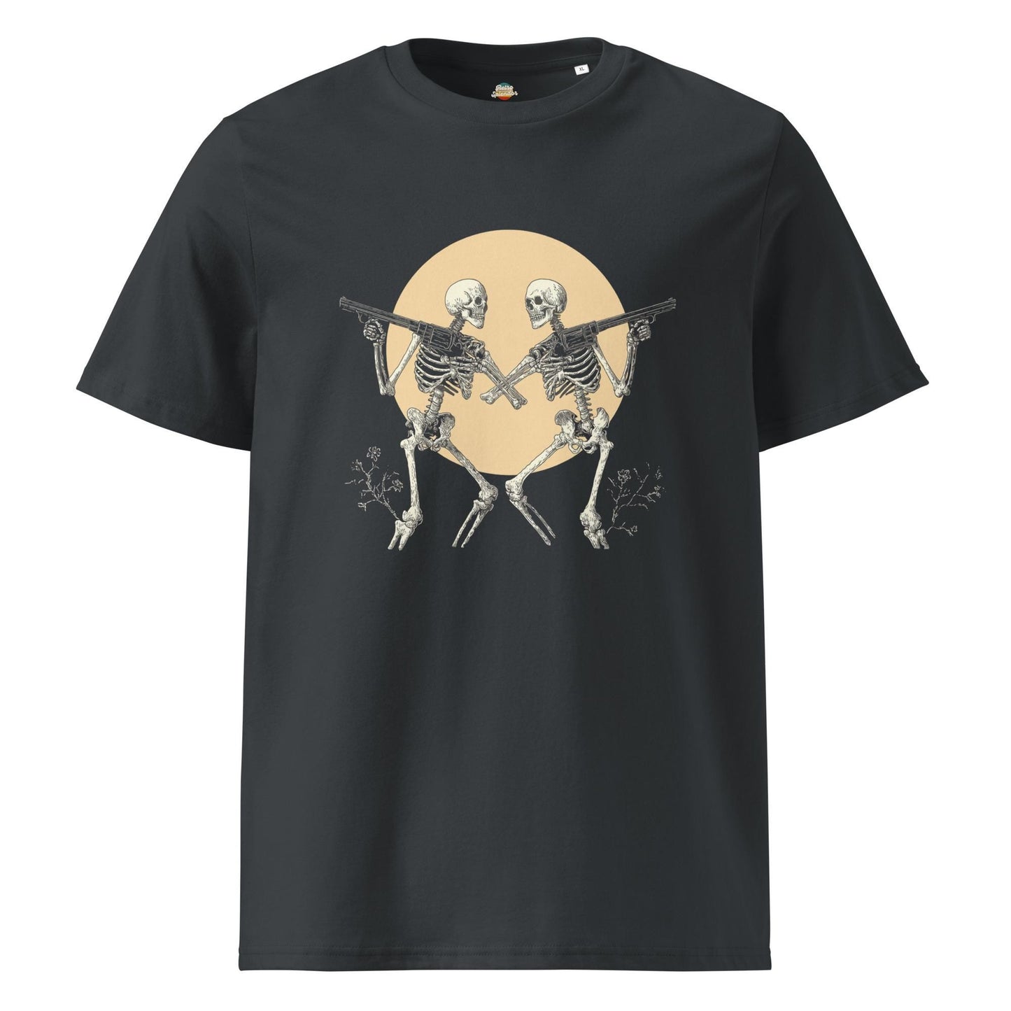 Western Skeleton Silhouette Moon - Unisex organic ribbed neck t-shirt