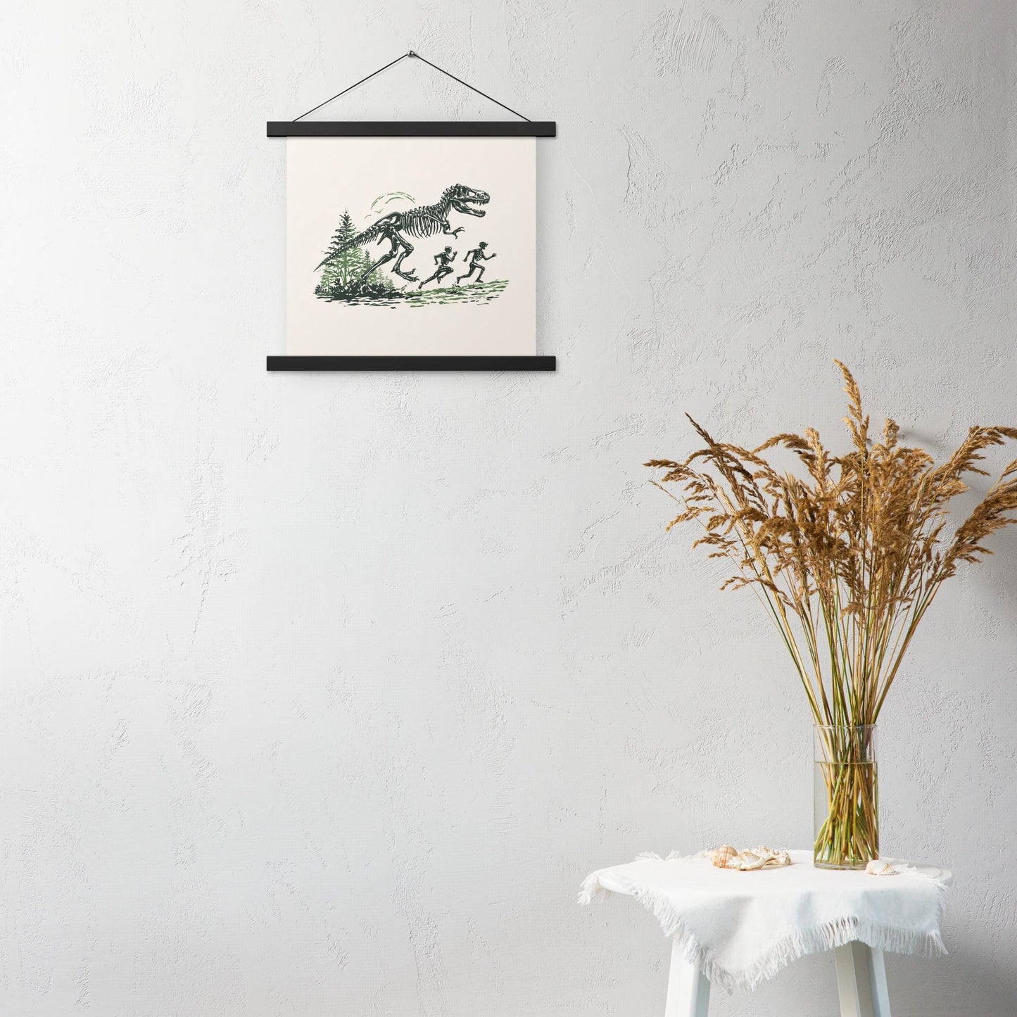 Skeleton Dino Chase - Poster with hangers