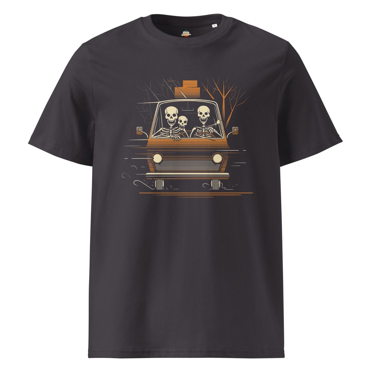 Road Trippin' Skeletons - Unisex organic ribbed neck t-shirt