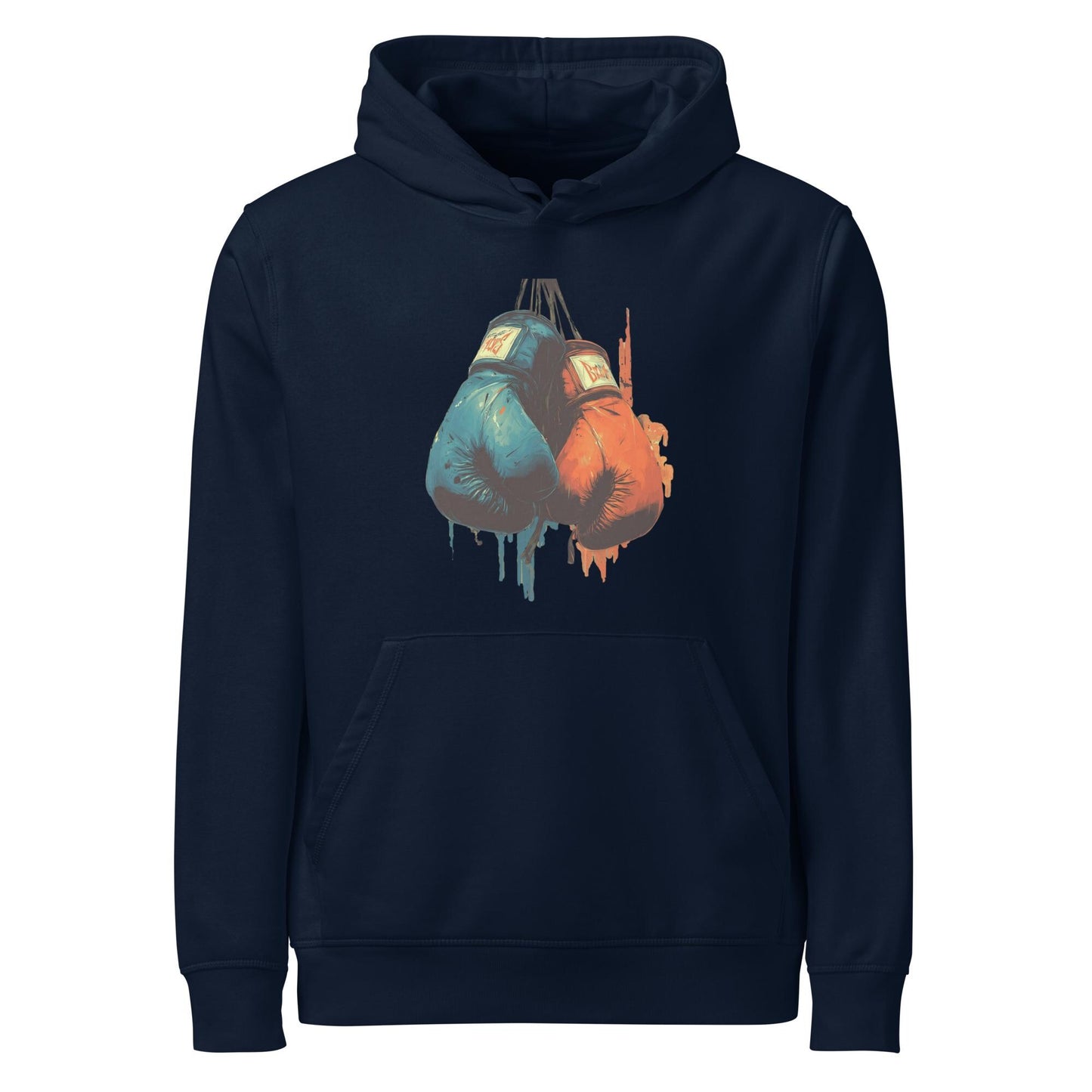 Boxing Gloves Hoodie – Graffiti Style Streetwear | Red vs Blue Fighter Hoodie, Bold Urban Athletic Sweatshirt